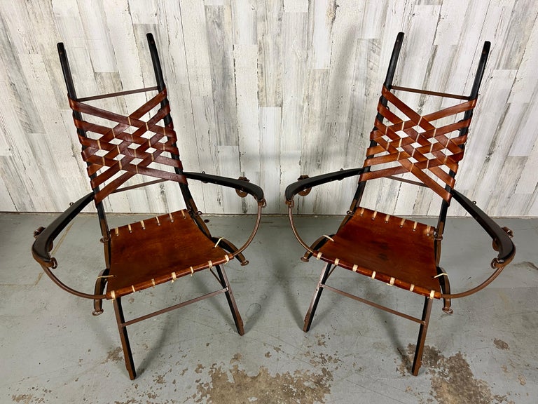 Leather strap best sale chair with arms