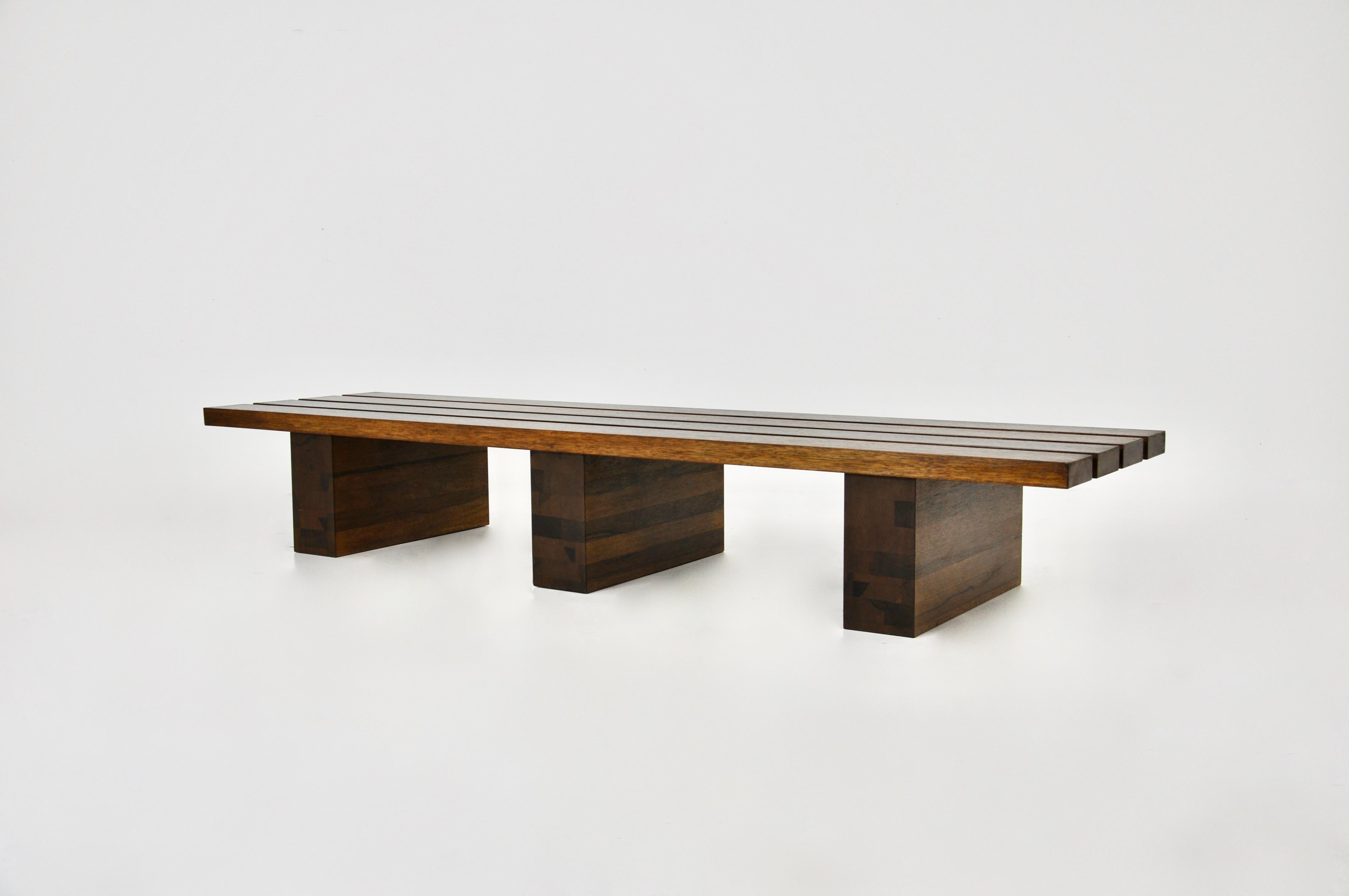 Wooden bench made by an Italian craftsman in the 1950s. Wear due to time and age of the bench.