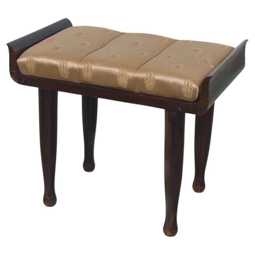 Banc italien de Paolo Buffa, avec tissu d
origine en satin doré