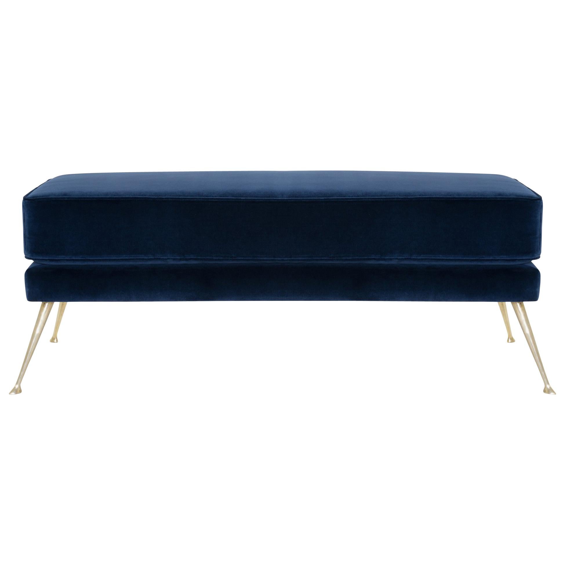 Italian Bench in Navy Velvet by Montage