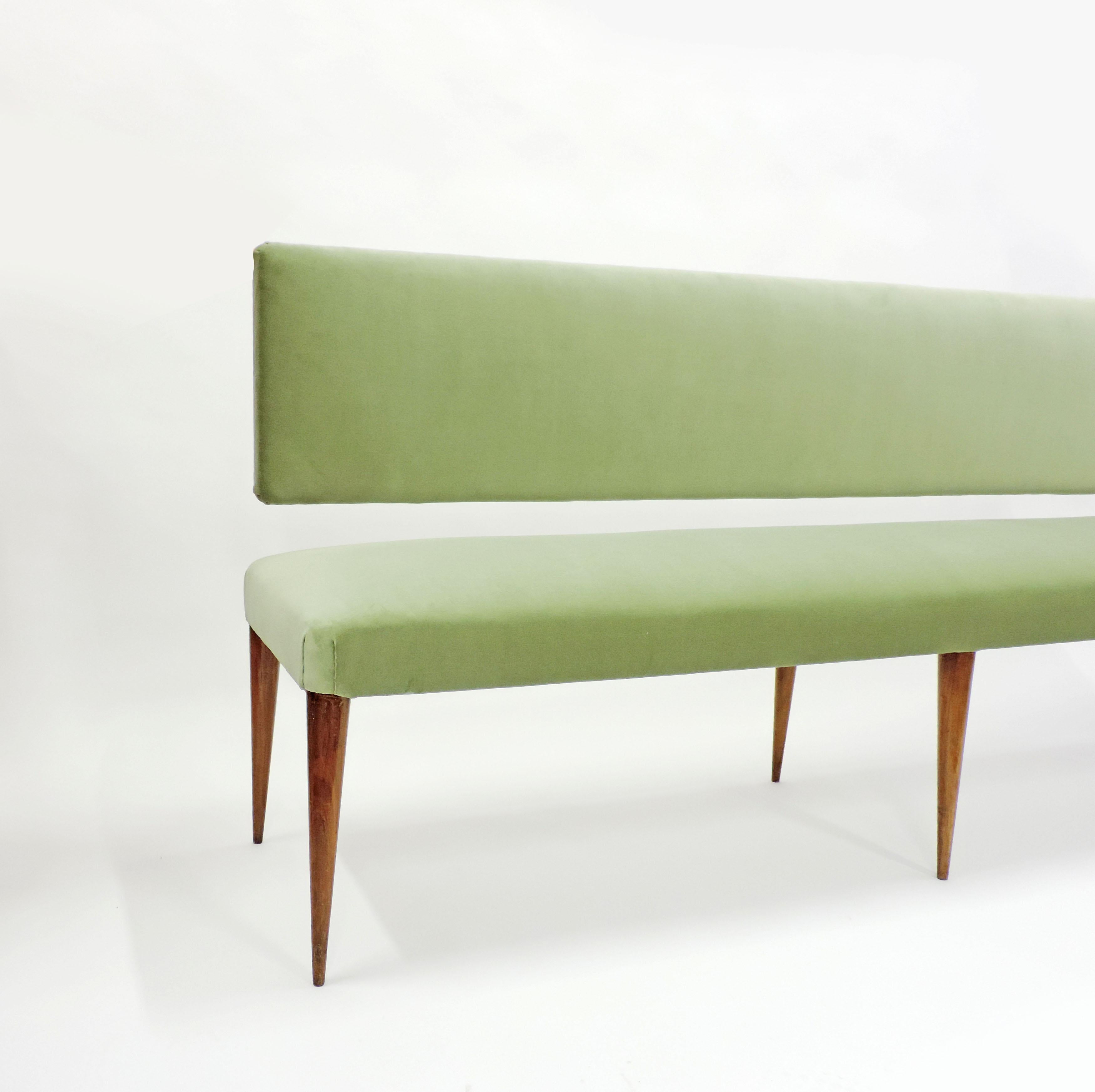 Mid-Century Modern Italian Bench / Settee with Wall Hanging Back, Italy, 1950 For Sale