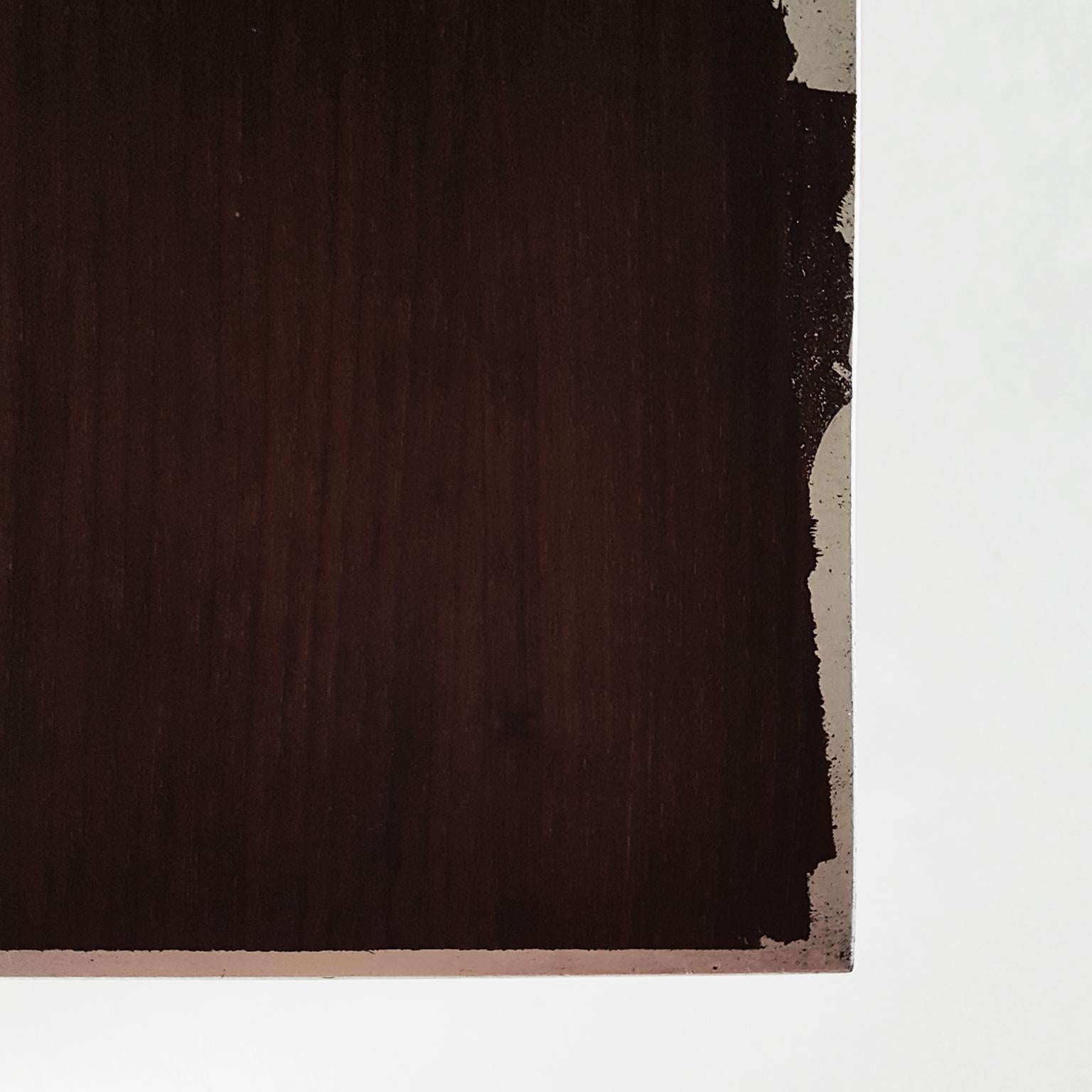 Italian Bernini Wood Sideboard in Dark American Walnut Covered with Silver Leaf For Sale 5