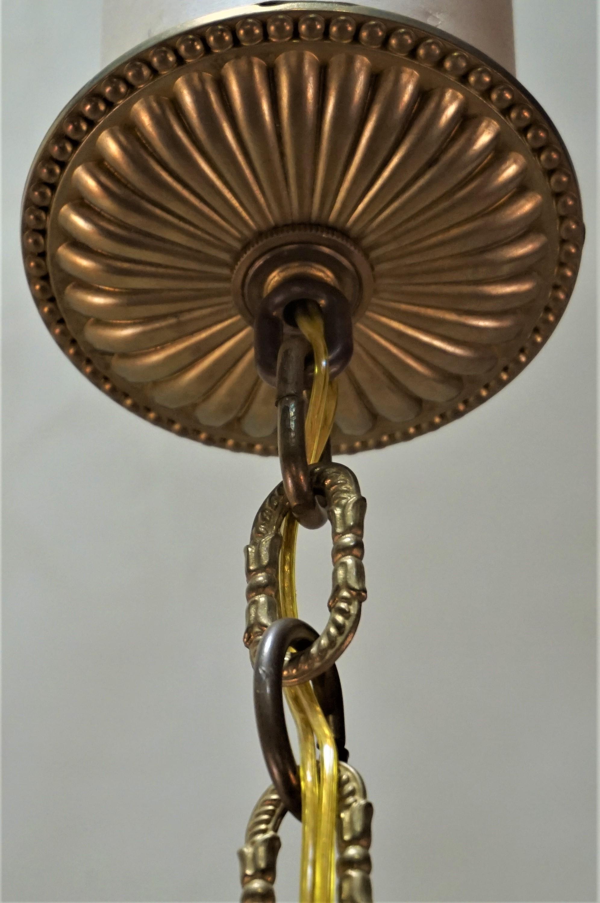Italian Beveled Glass and Bronze Lantern 4