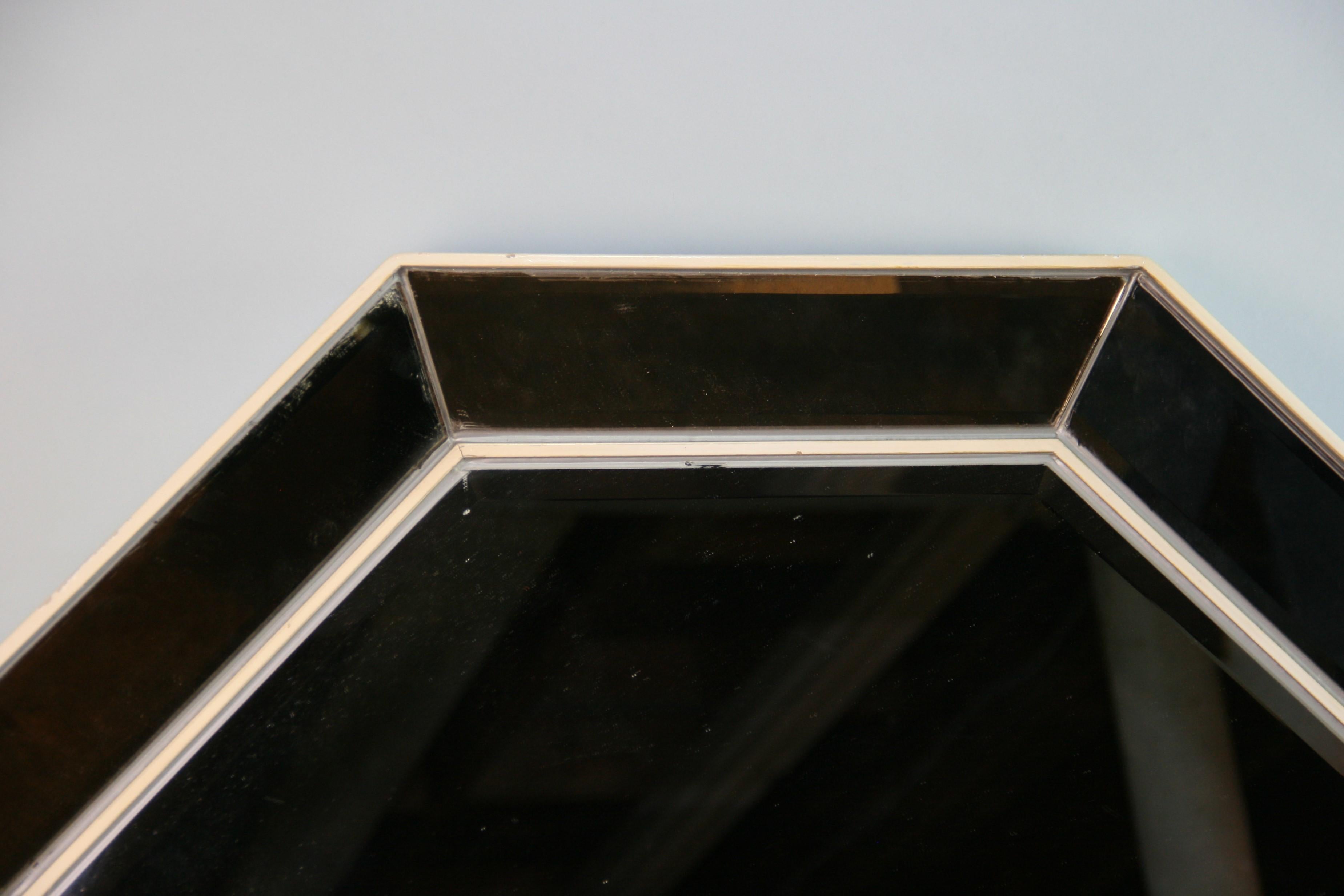Mid-20th Century Modern Italian Beveled Glass Octagonal Mirror For Sale