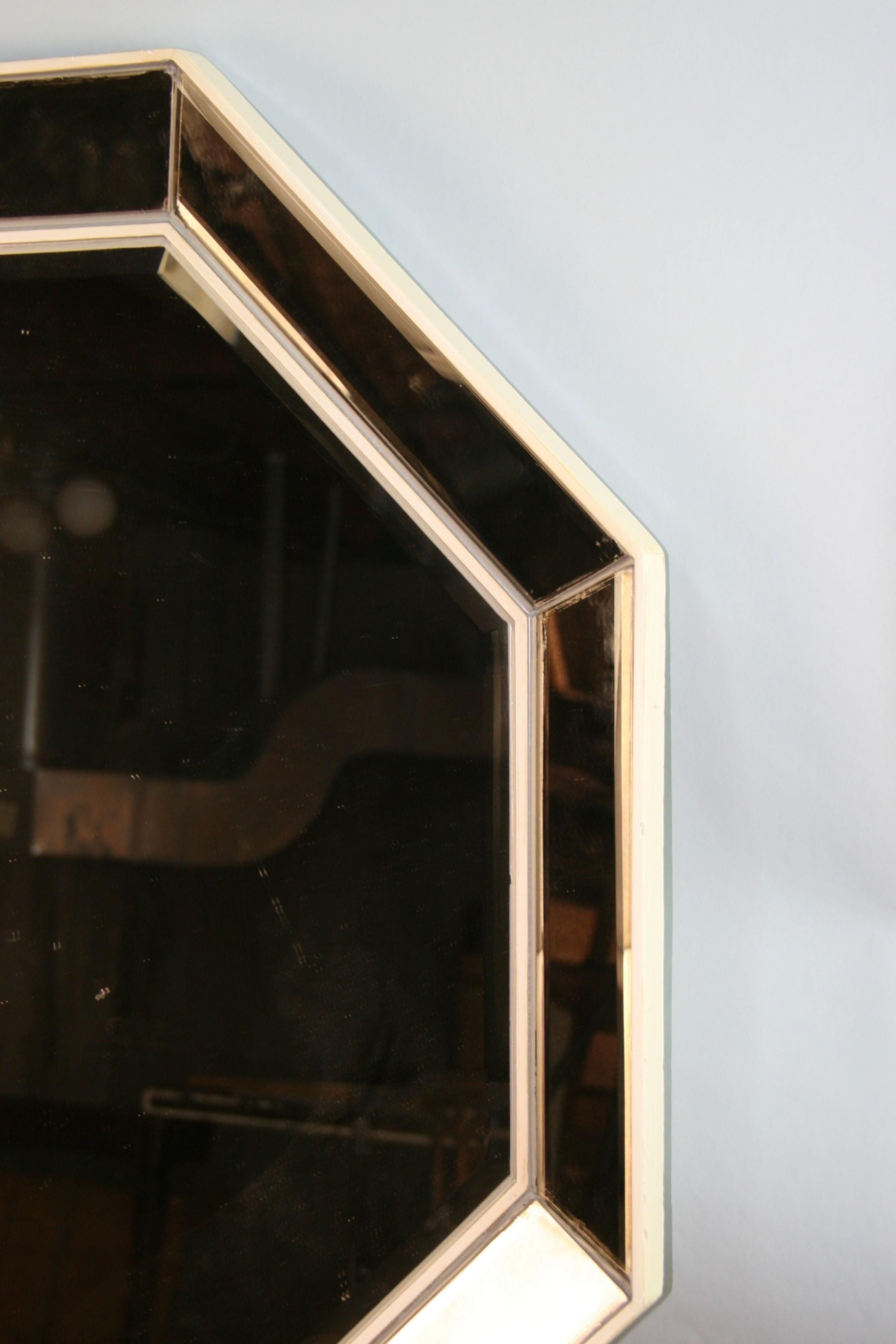 Modern Italian Beveled Glass Octagonal Mirror For Sale 2