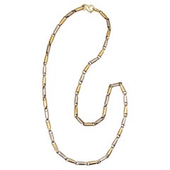 Italian Bi Color Tubular Chain of in 18kt Yellow and White Gold
