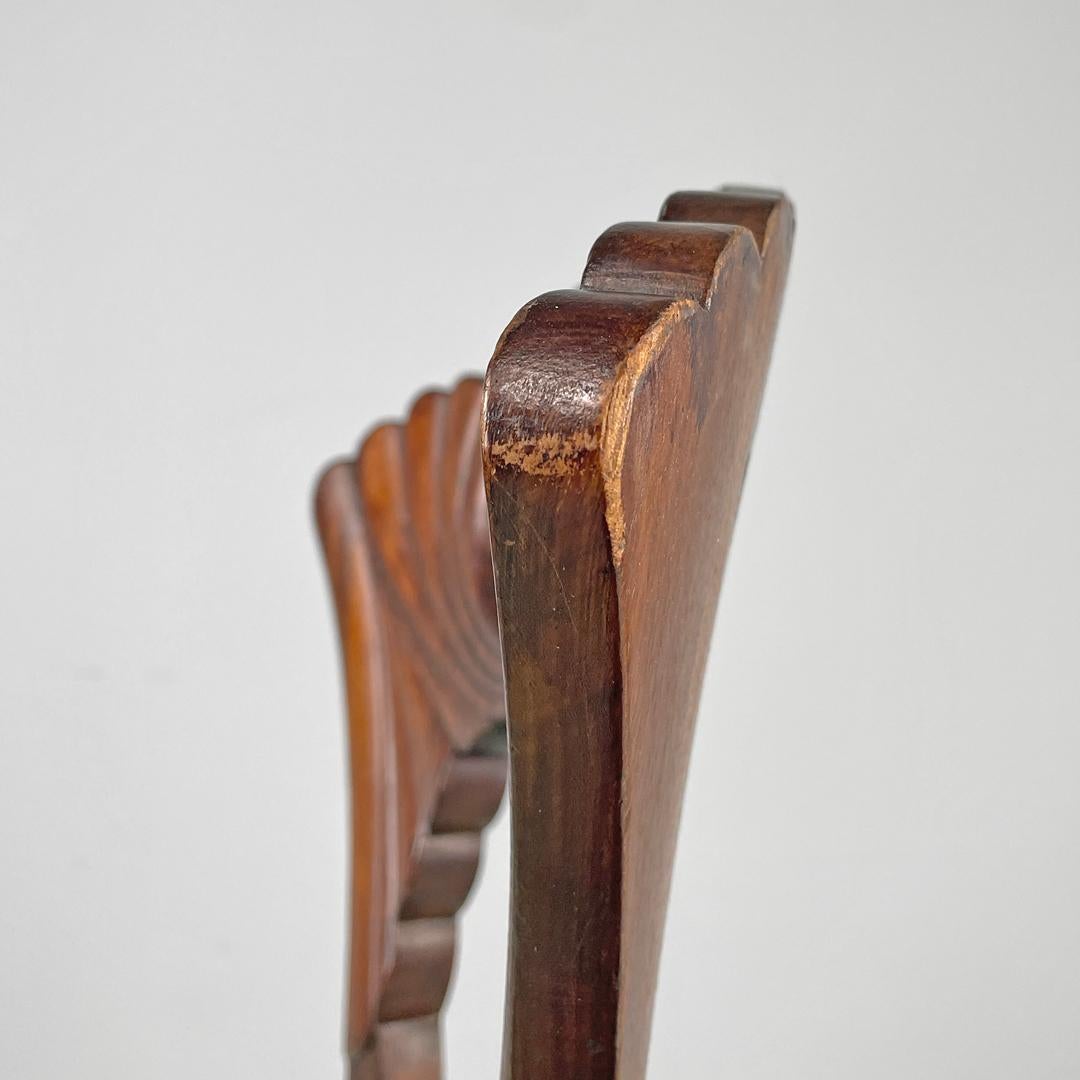 Chaise italienne Biedermeier décorée en bois et tissu vert vif, début des années 1800 en vente 5