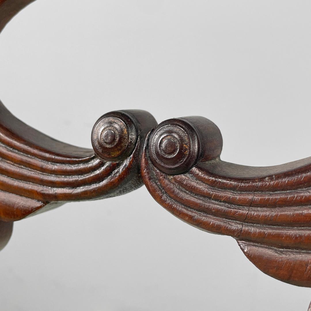 Chaise italienne Biedermeier décorée en bois et tissu vert vif, début des années 1800 en vente 6