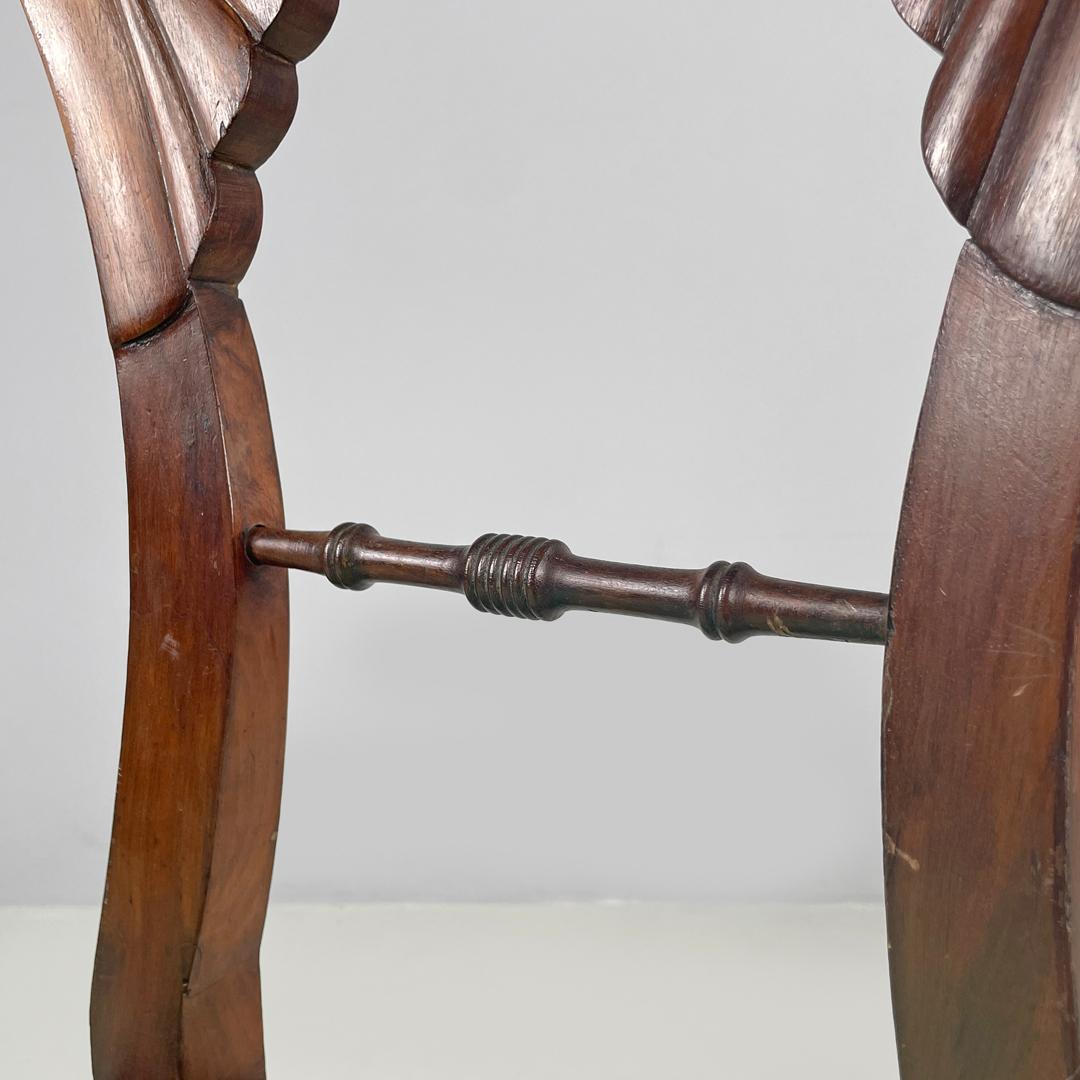 Chaise italienne Biedermeier décorée en bois et tissu vert vif, début des années 1800 en vente 7