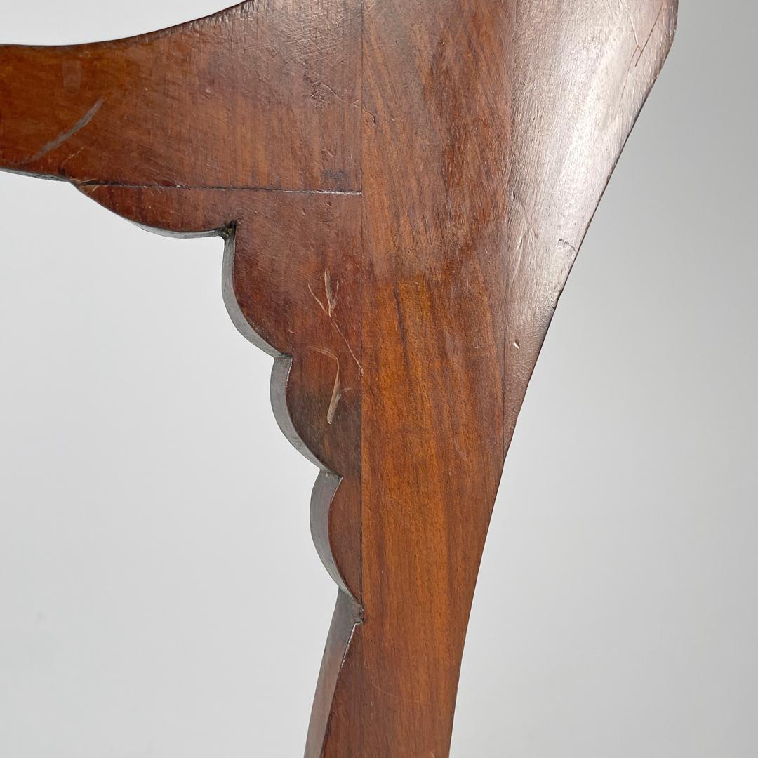 Chaise italienne Biedermeier décorée en bois et tissu vert vif, début des années 1800 en vente 8