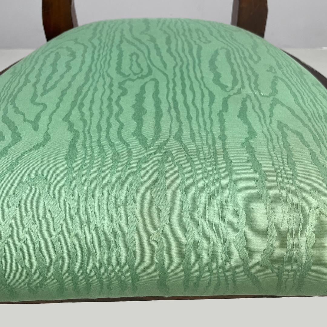 Chaise italienne Biedermeier décorée en bois et tissu vert vif, début des années 1800 en vente 10