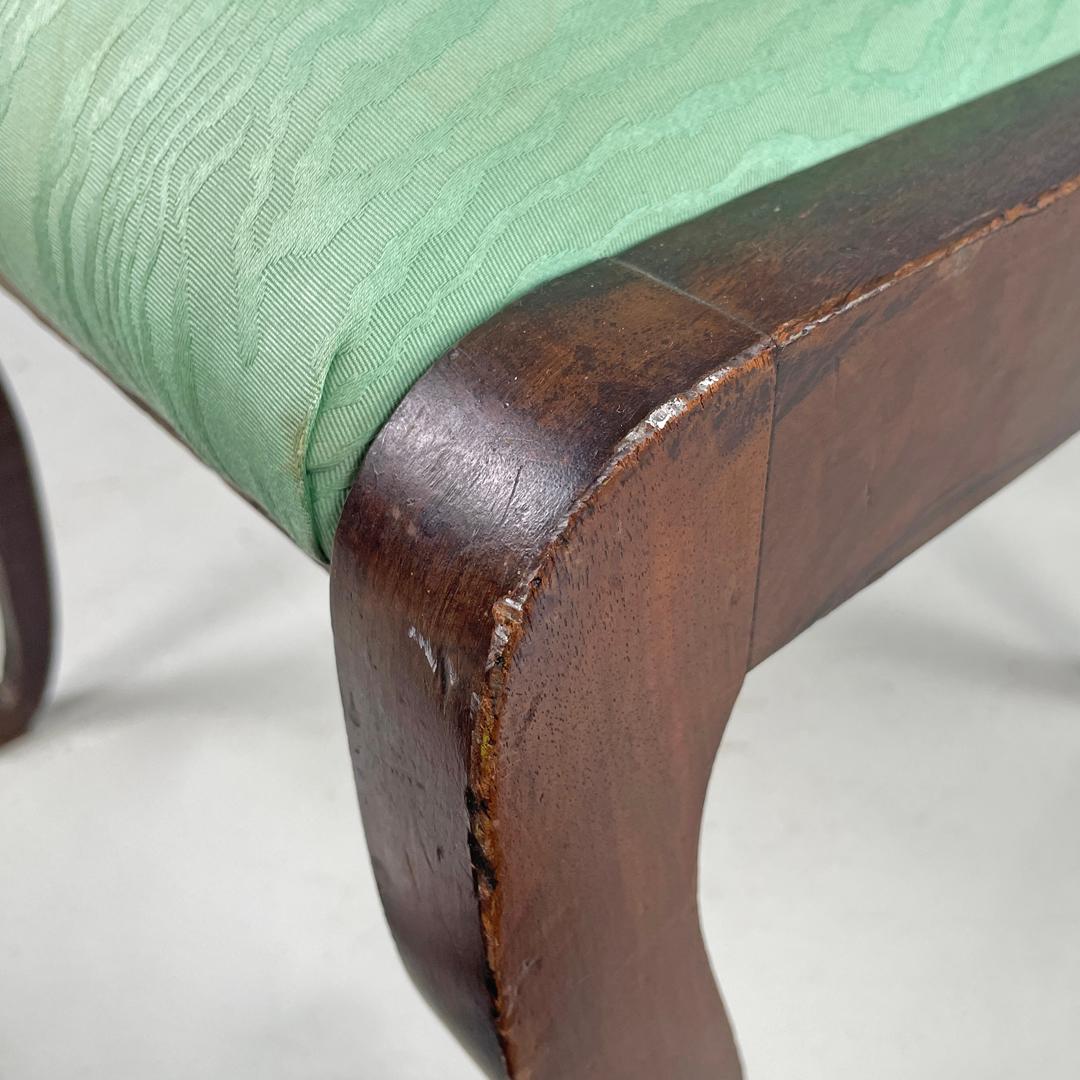 Chaise italienne Biedermeier décorée en bois et tissu vert vif, début des années 1800 en vente 12