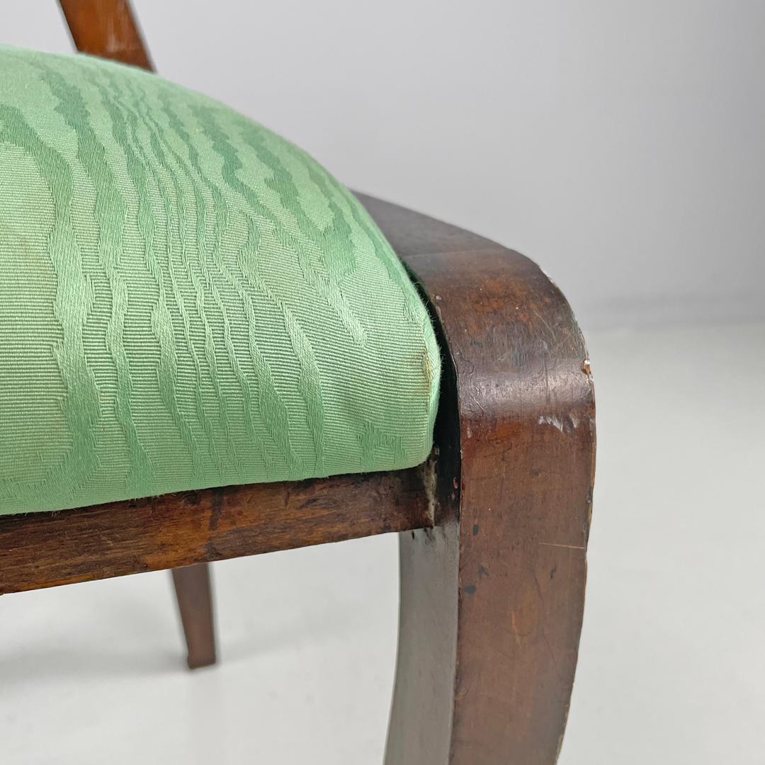 Chaise italienne Biedermeier décorée en bois et tissu vert vif, début des années 1800 en vente 13
