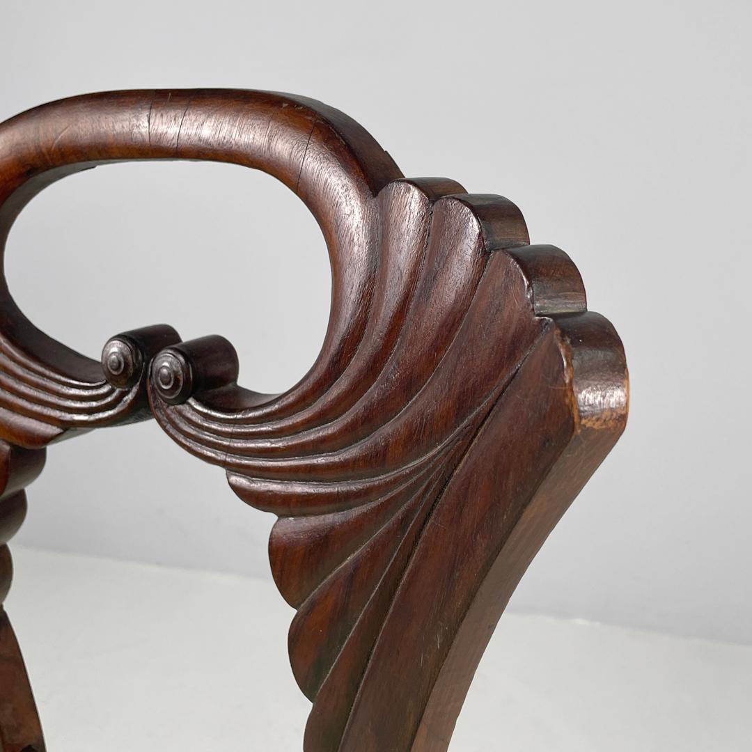 Chaise italienne Biedermeier décorée en bois et tissu vert vif, début des années 1800 en vente 4