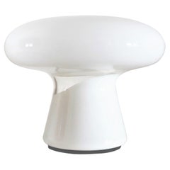Italian Big Mushroom Table Lamp with Murano Glass by Leucos, 1970s