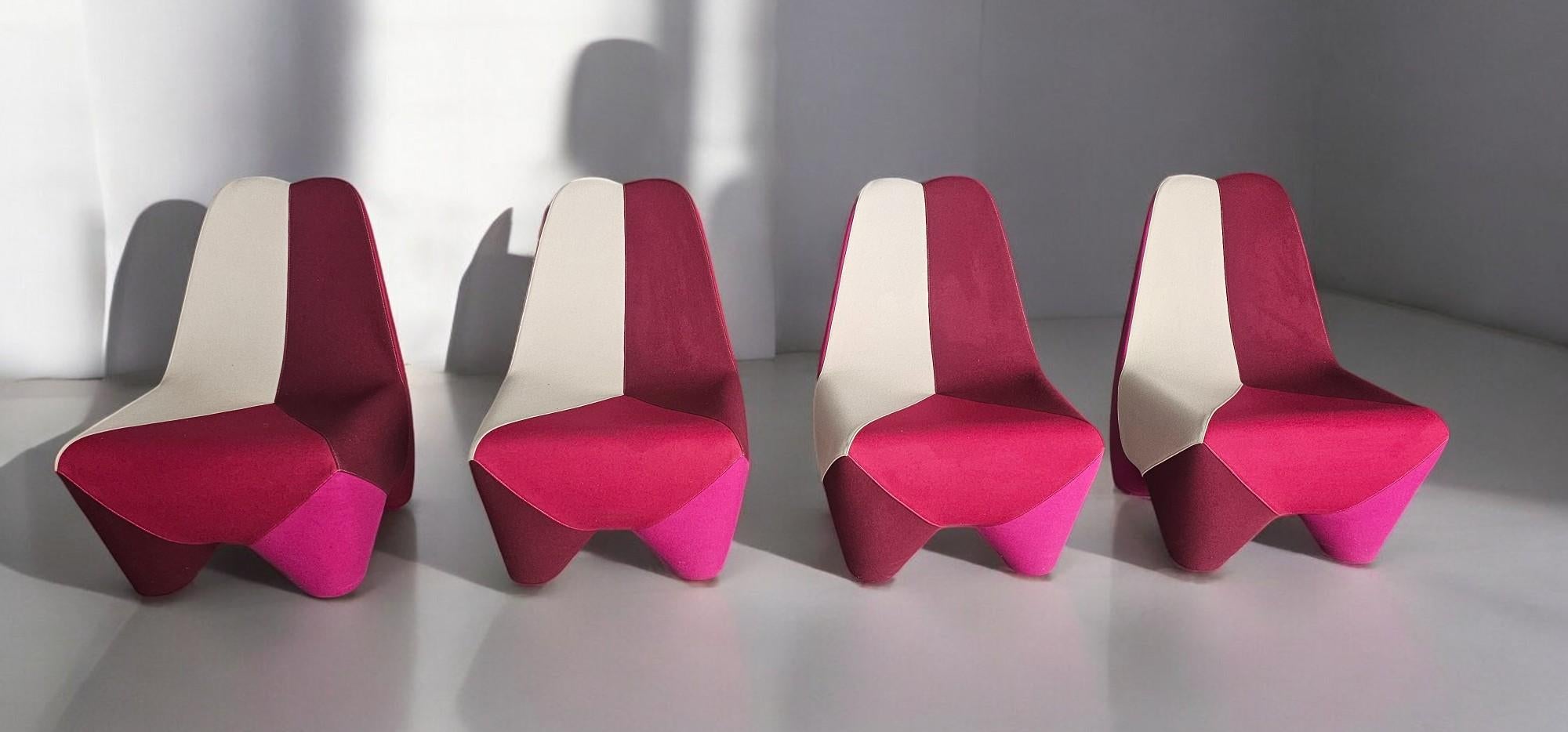 Modern Italian Binta four Armchairs designed by Philippe Bestenheider for Moroso, 2010 For Sale