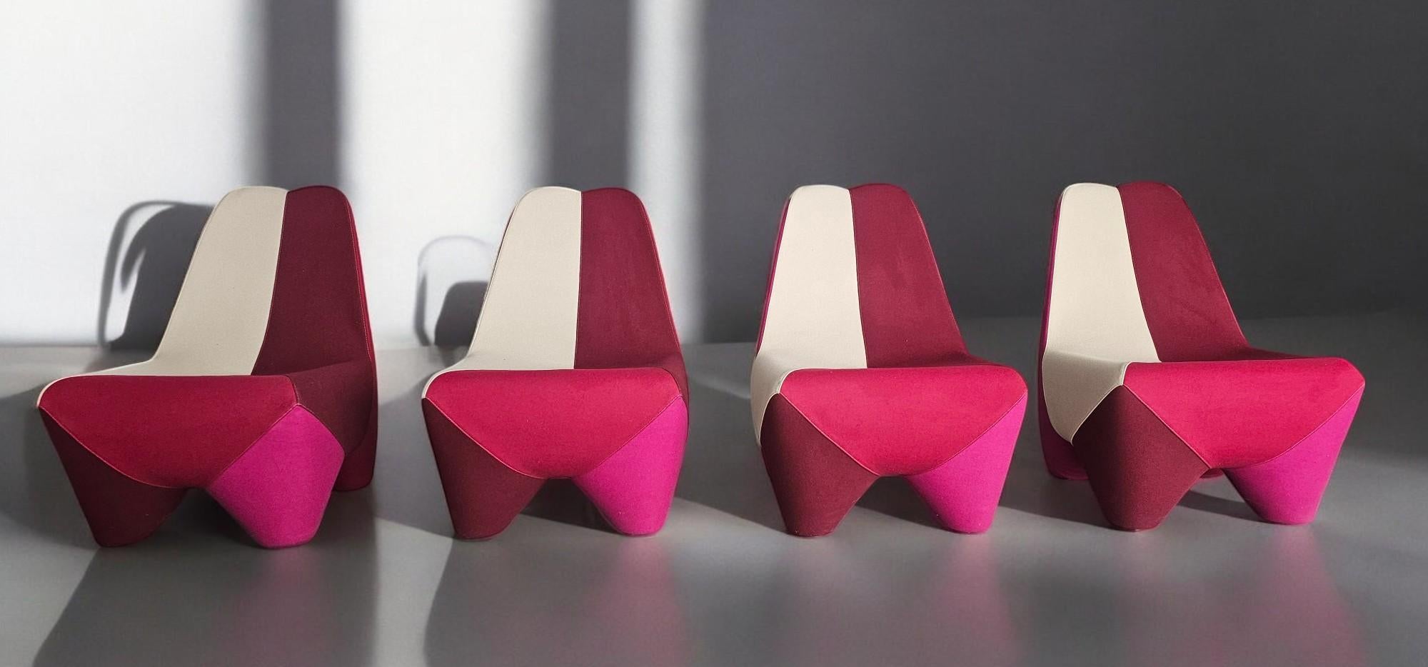 Italian Binta four Armchairs designed by Philippe Bestenheider for Moroso, 2010 In Good Condition For Sale In Traversetolo, IT