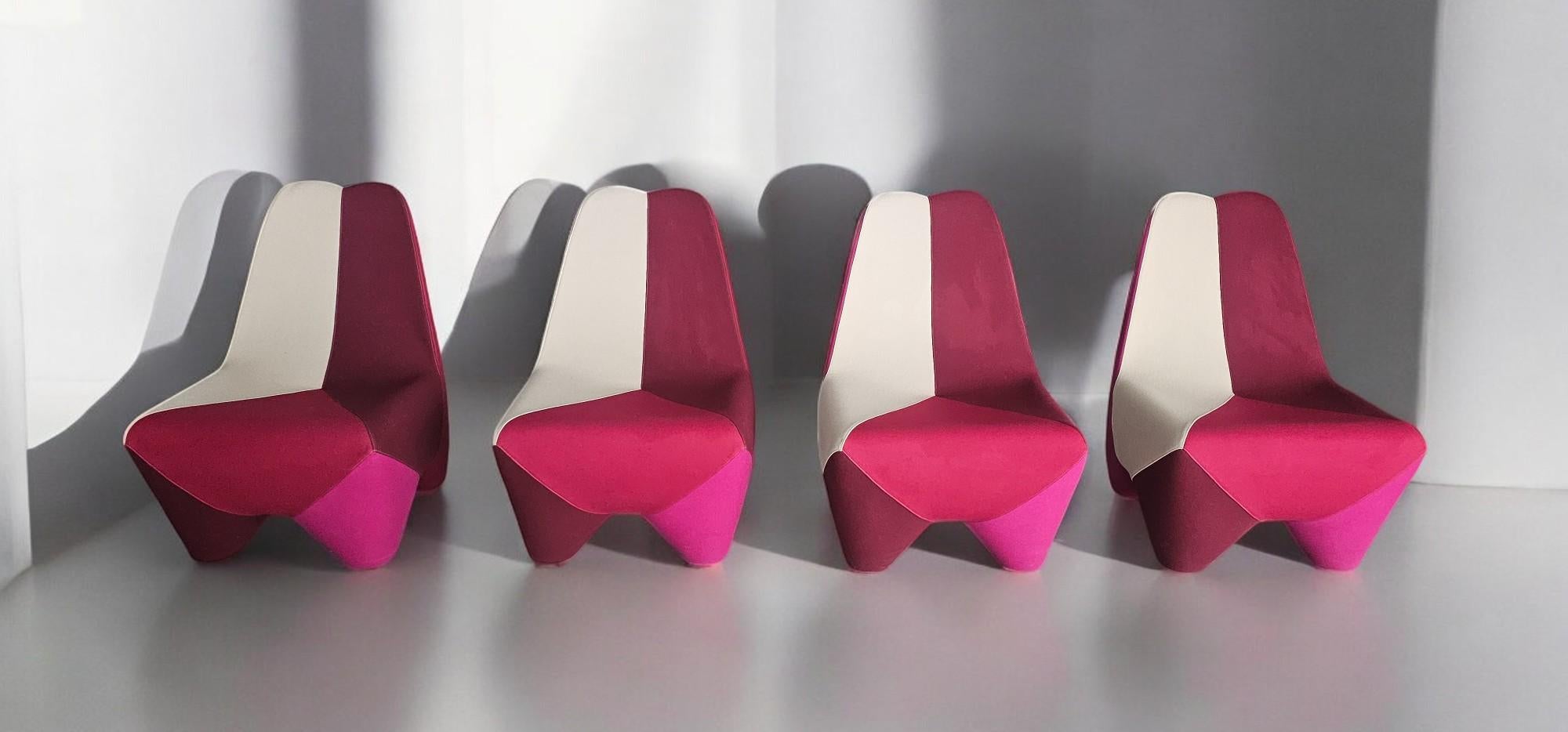 Contemporary Italian Binta four Armchairs designed by Philippe Bestenheider for Moroso, 2010 For Sale