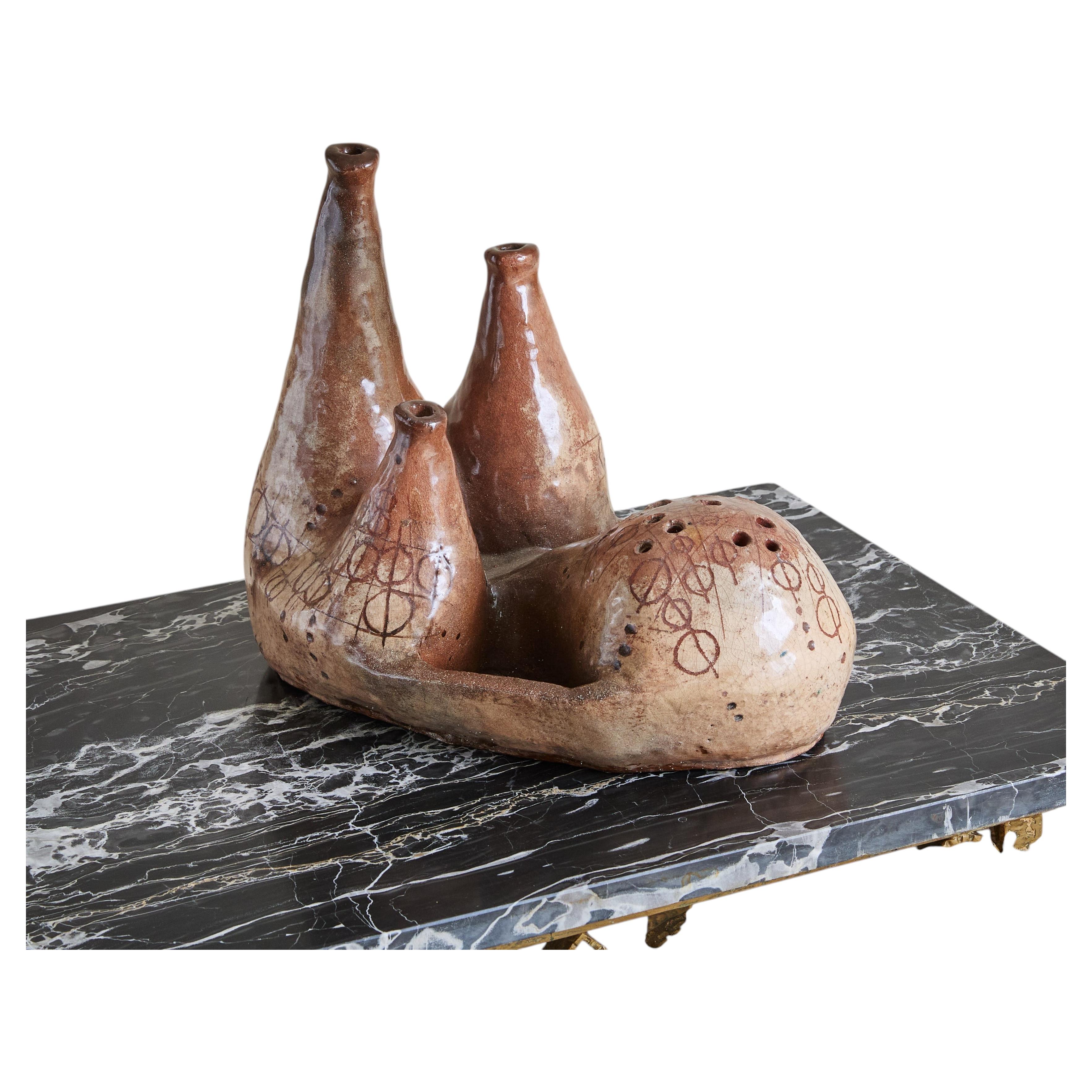 Italian Biomorphic Ceramic Sculpture by Mario Giani (Clizia), 1966