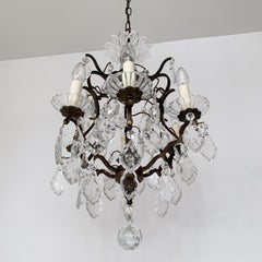 Italian Birdcage Chandelier with Glass Details