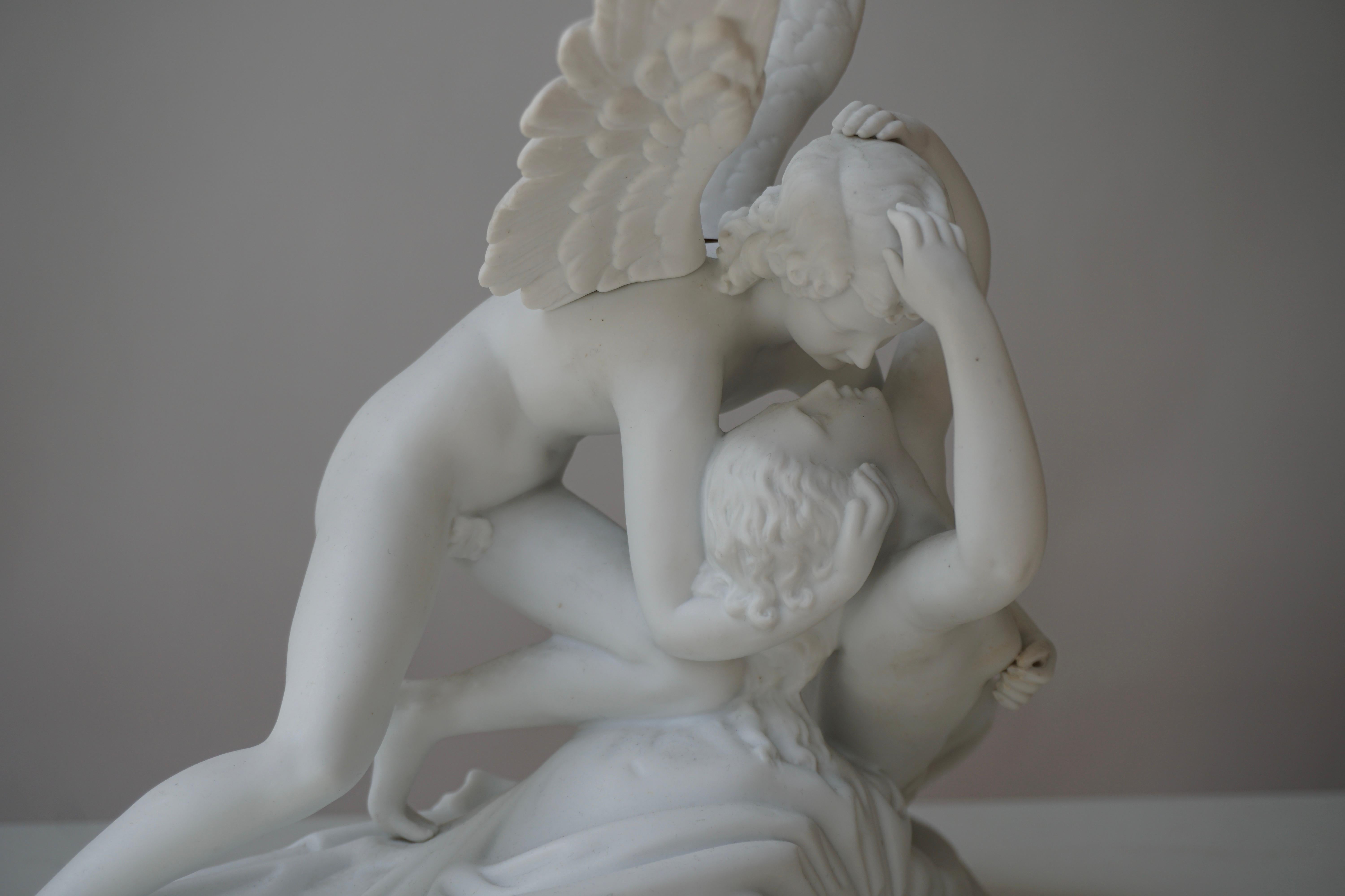 Italian Biscuit Porcelain “Psyche Revived by Cupid’s Kiss”, circa 1900 For Sale 5