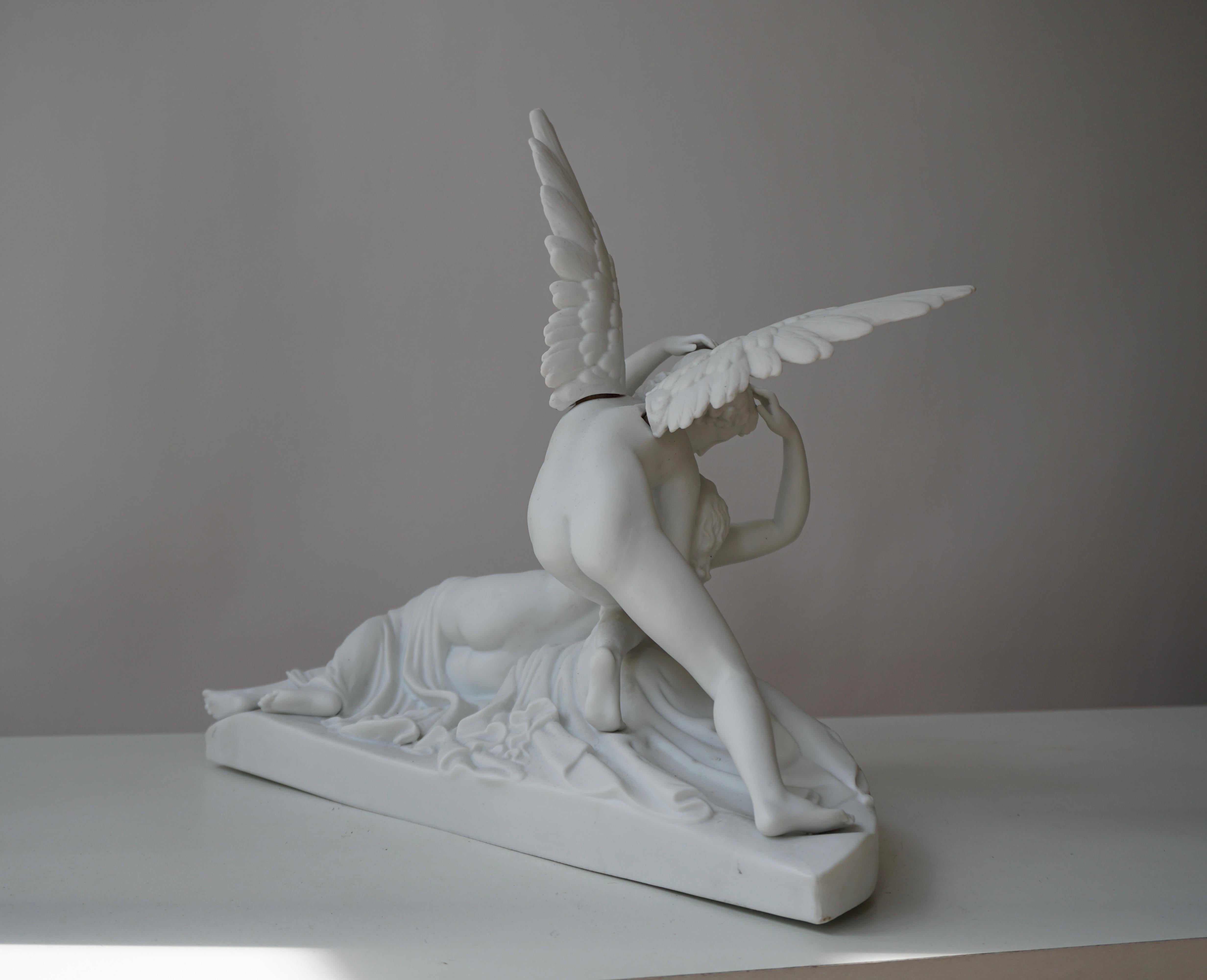 Italian Biscuit Porcelain “Psyche Revived by Cupid’s Kiss”, circa 1900 For Sale 6
