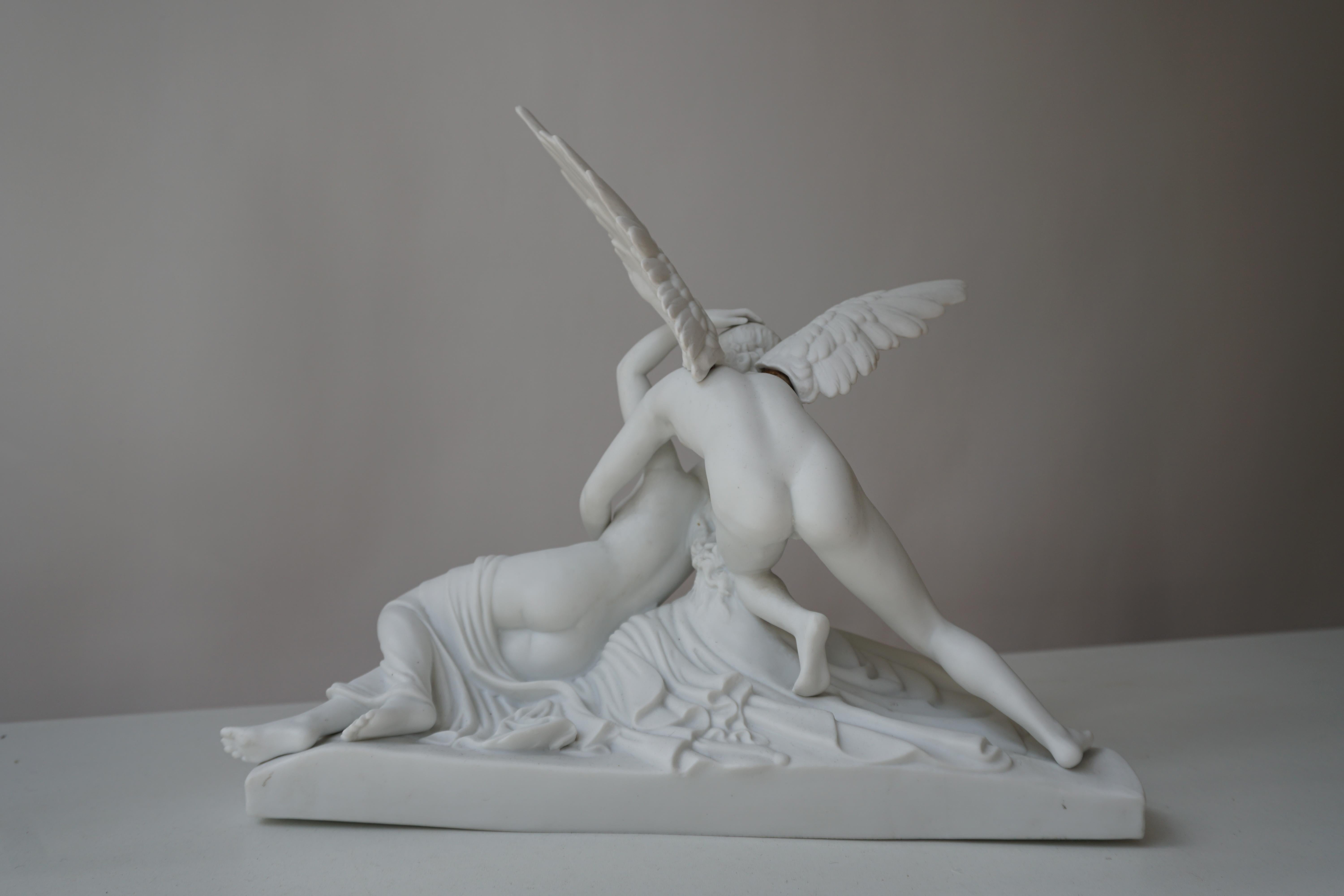 Italian Biscuit Porcelain “Psyche Revived by Cupid’s Kiss”, circa 1900 For Sale 7