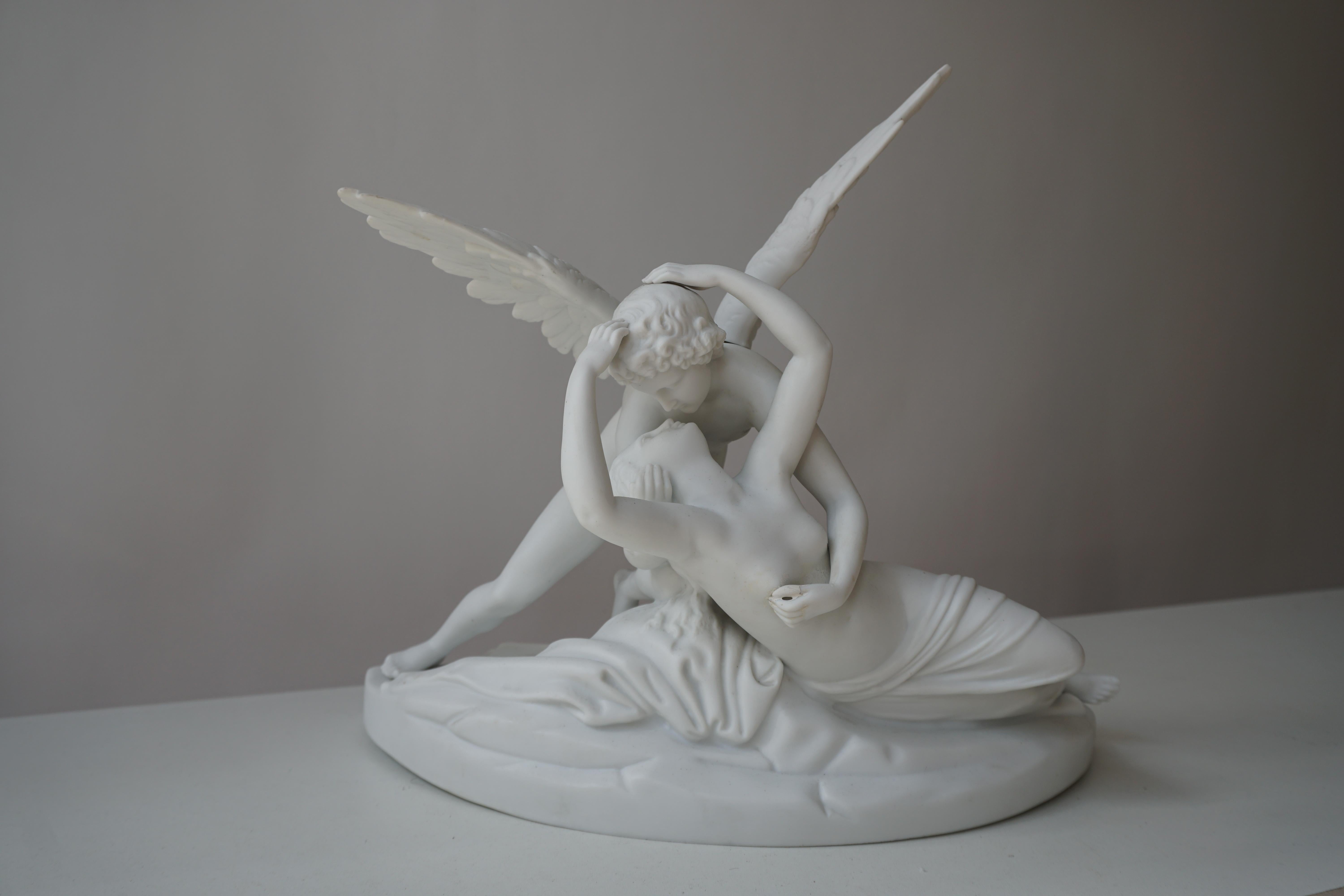 Italian Biscuit Porcelain “Psyche Revived by Cupid’s Kiss”, circa 1900 For Sale 8