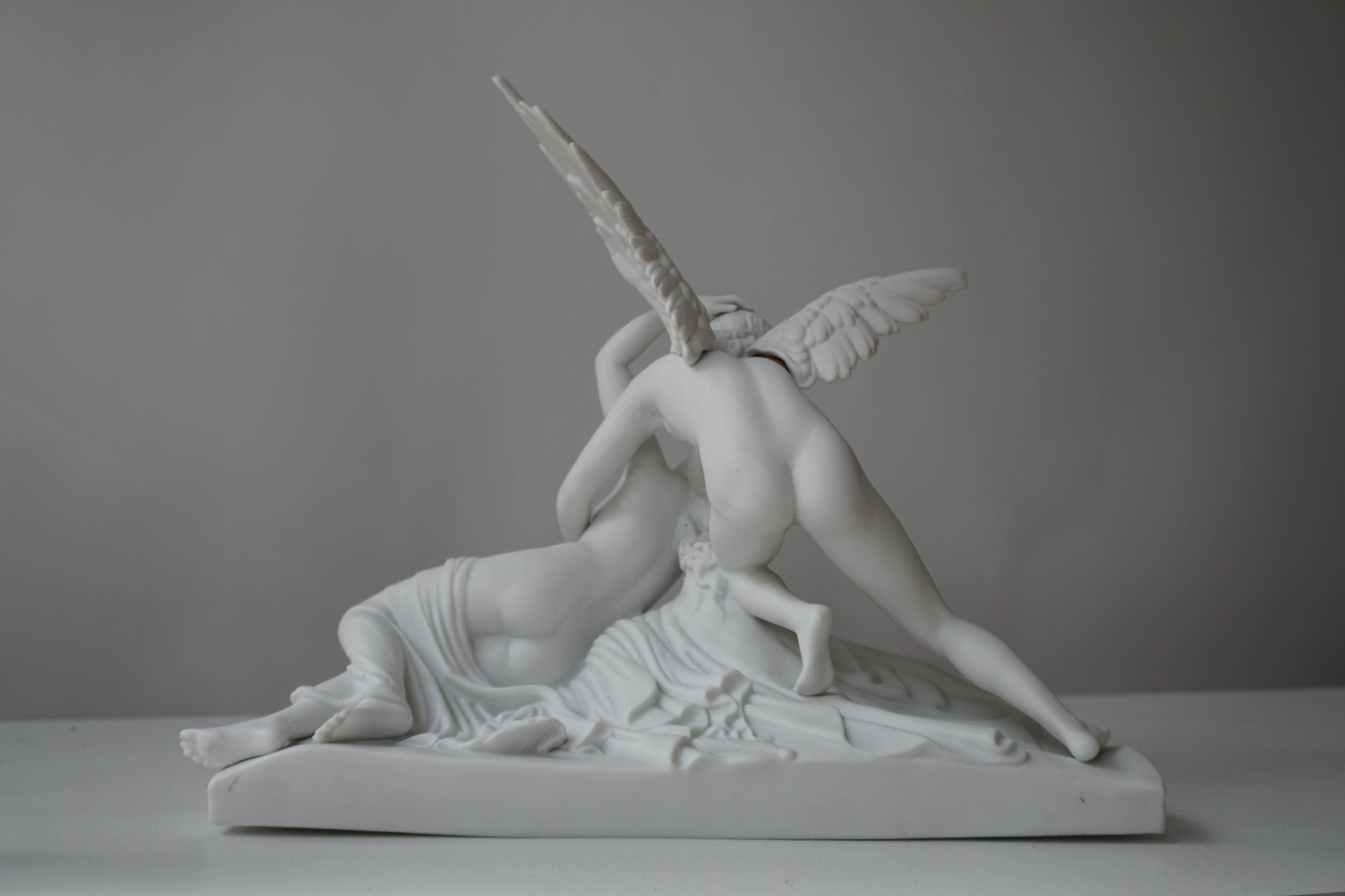 Italian Biscuit Porcelain “Psyche Revived by Cupid’s Kiss”, circa 1900 For Sale 9