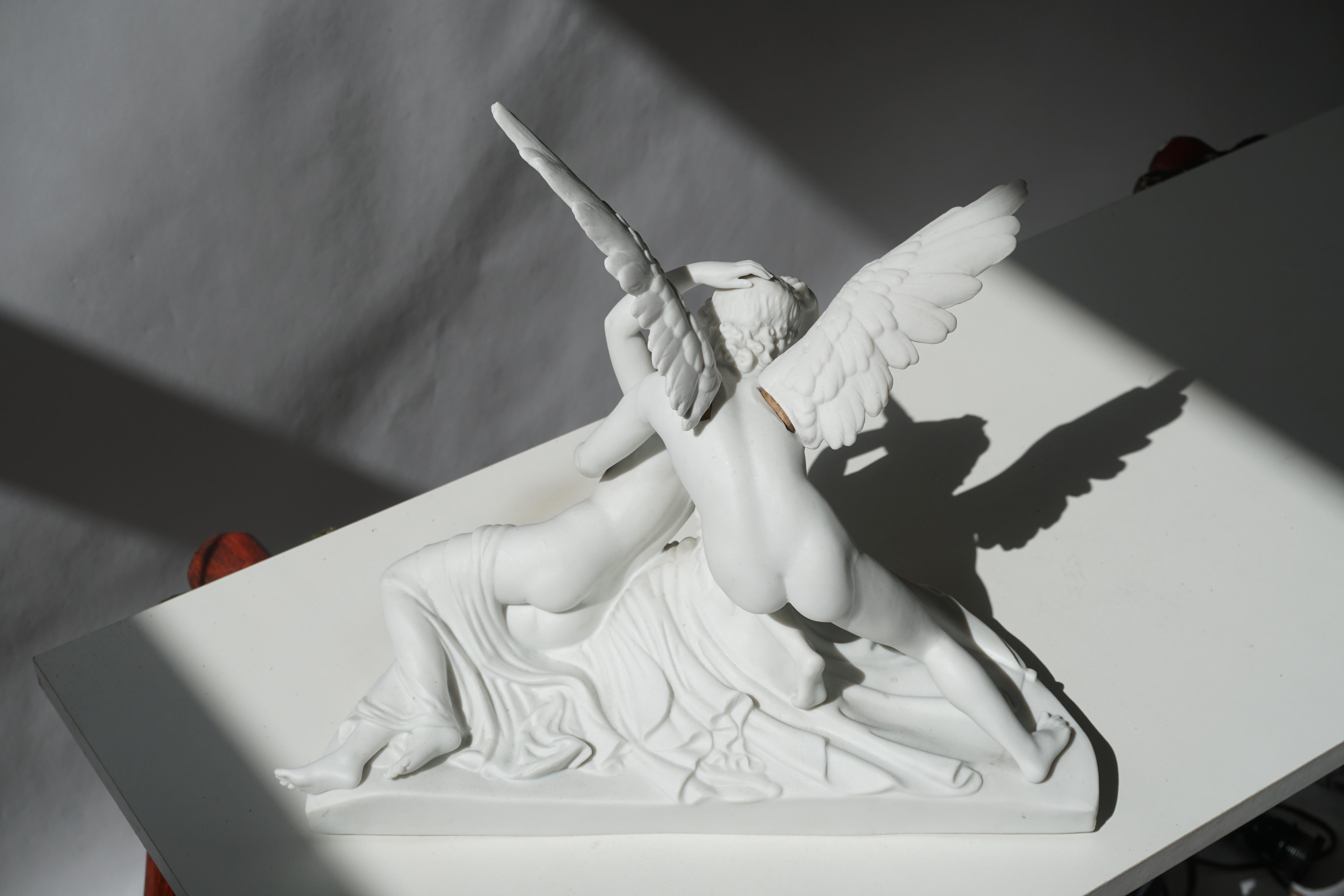 Italian Biscuit Porcelain “Psyche Revived by Cupid’s Kiss”, circa 1900 For Sale 13