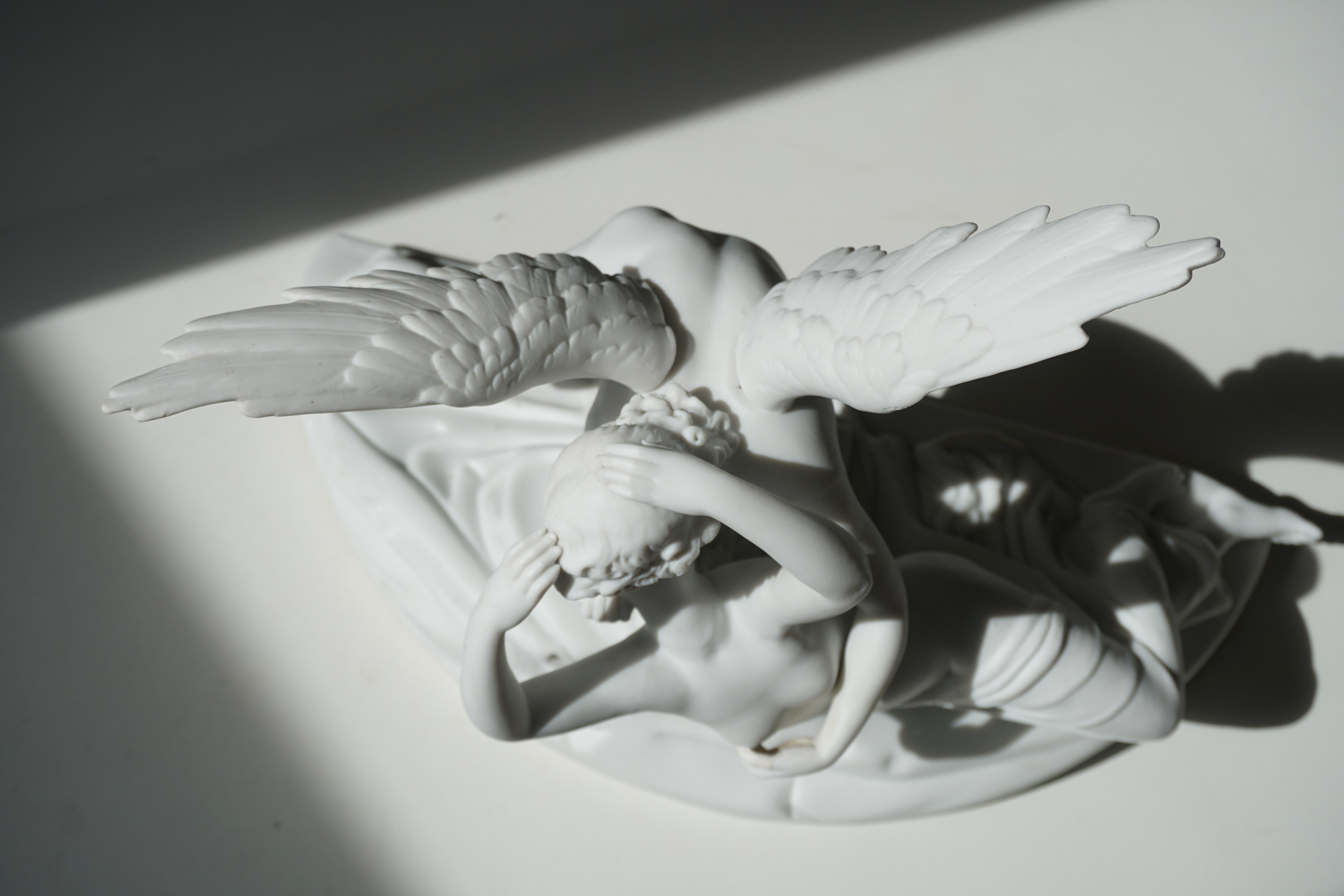 Italian Biscuit Porcelain “Psyche Revived by Cupid’s Kiss”, circa 1900 For Sale 1