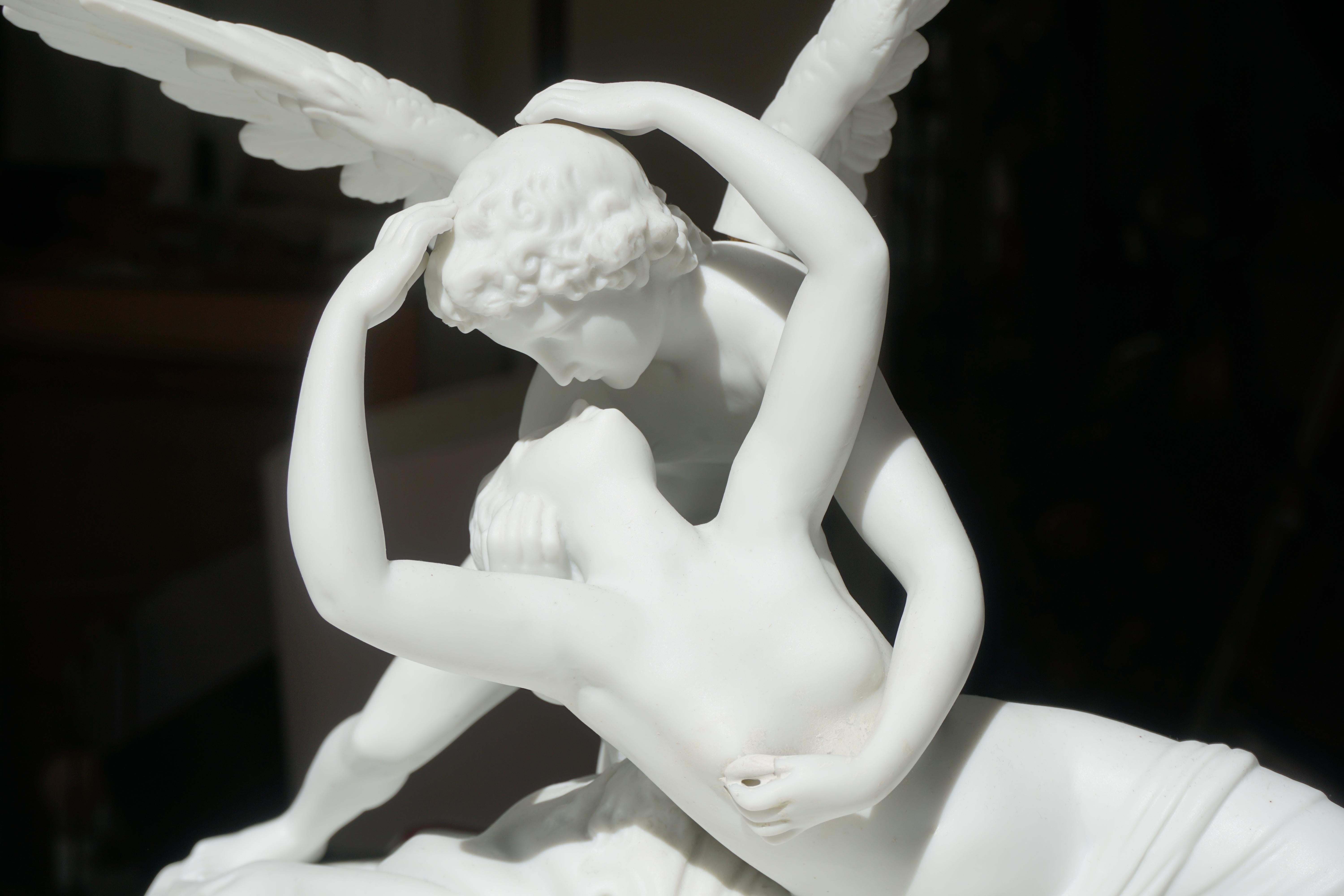 Italian Biscuit Porcelain “Psyche Revived by Cupid’s Kiss”, circa 1900 For Sale 2