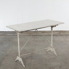 Italian Bistro Table with Marble Top, Early 20th Century