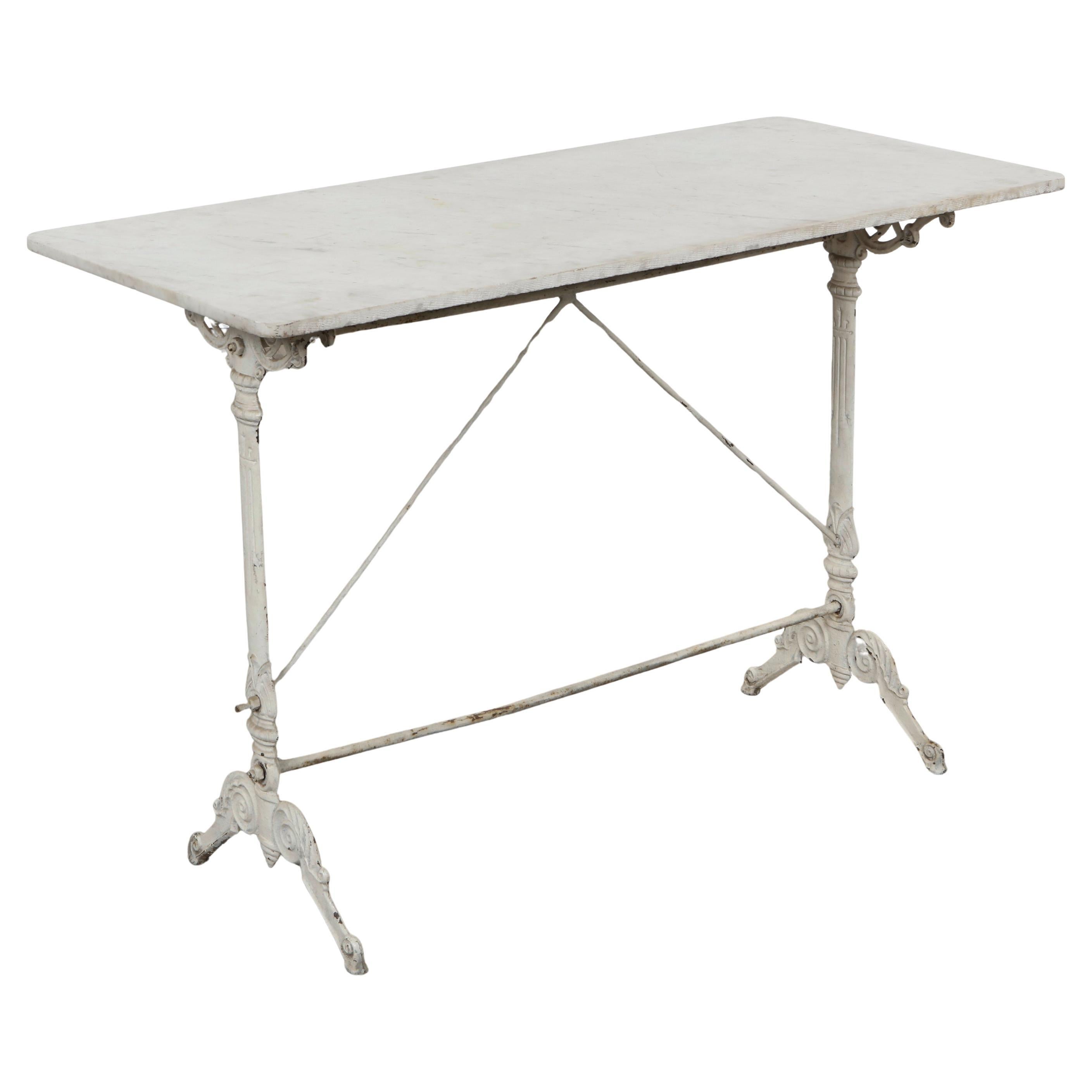 Italian Bistro Table with Marble Top, Early 20th Century