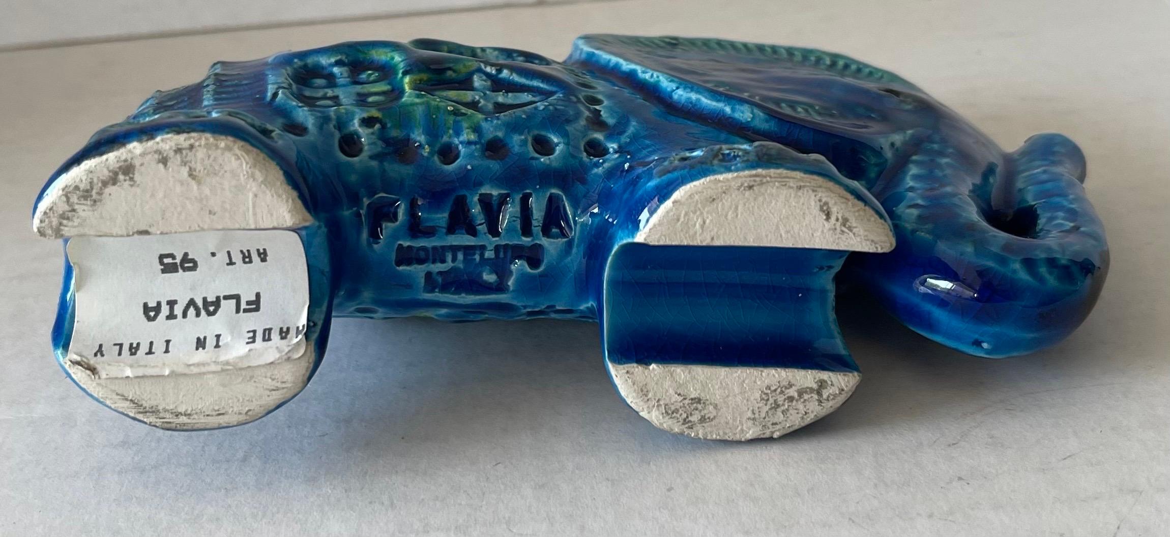 Ceramica Elefante in ceramica blu di Bitossi Flavia in vendita