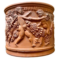 Italian Bitossi Rare Terracotta Cherub  Planter Flower Pot Stamped Neoclassical