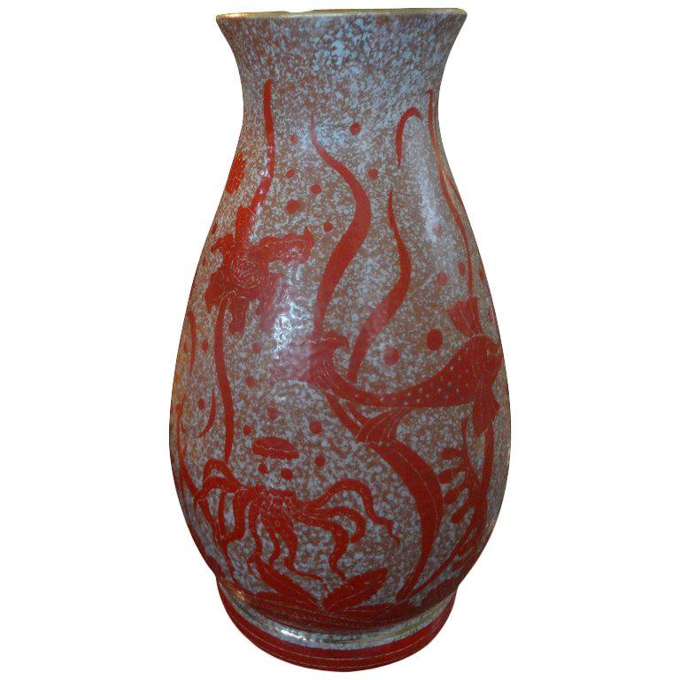 Italian Bitossi Style Midcentury Vase with Sea Creatures 4