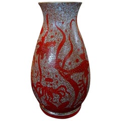 Italienische Vase im Bitossi-Stil aus der Mitte des Jahrhunderts mit Meerestieren