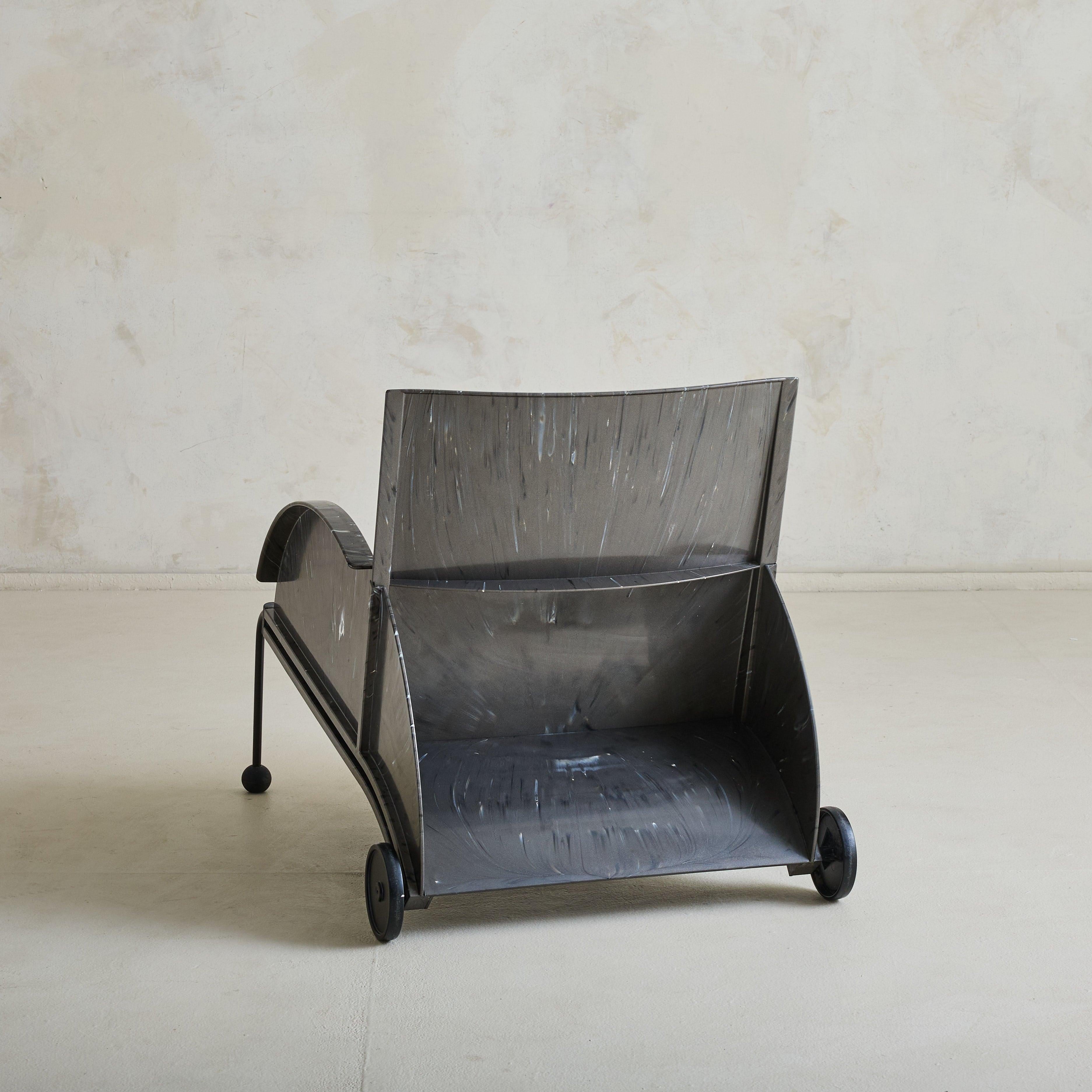 Brutalisme Chaise longue italienne noire '4814' par Anna Castelli Ferrieri pour Kartell, 1988 en vente