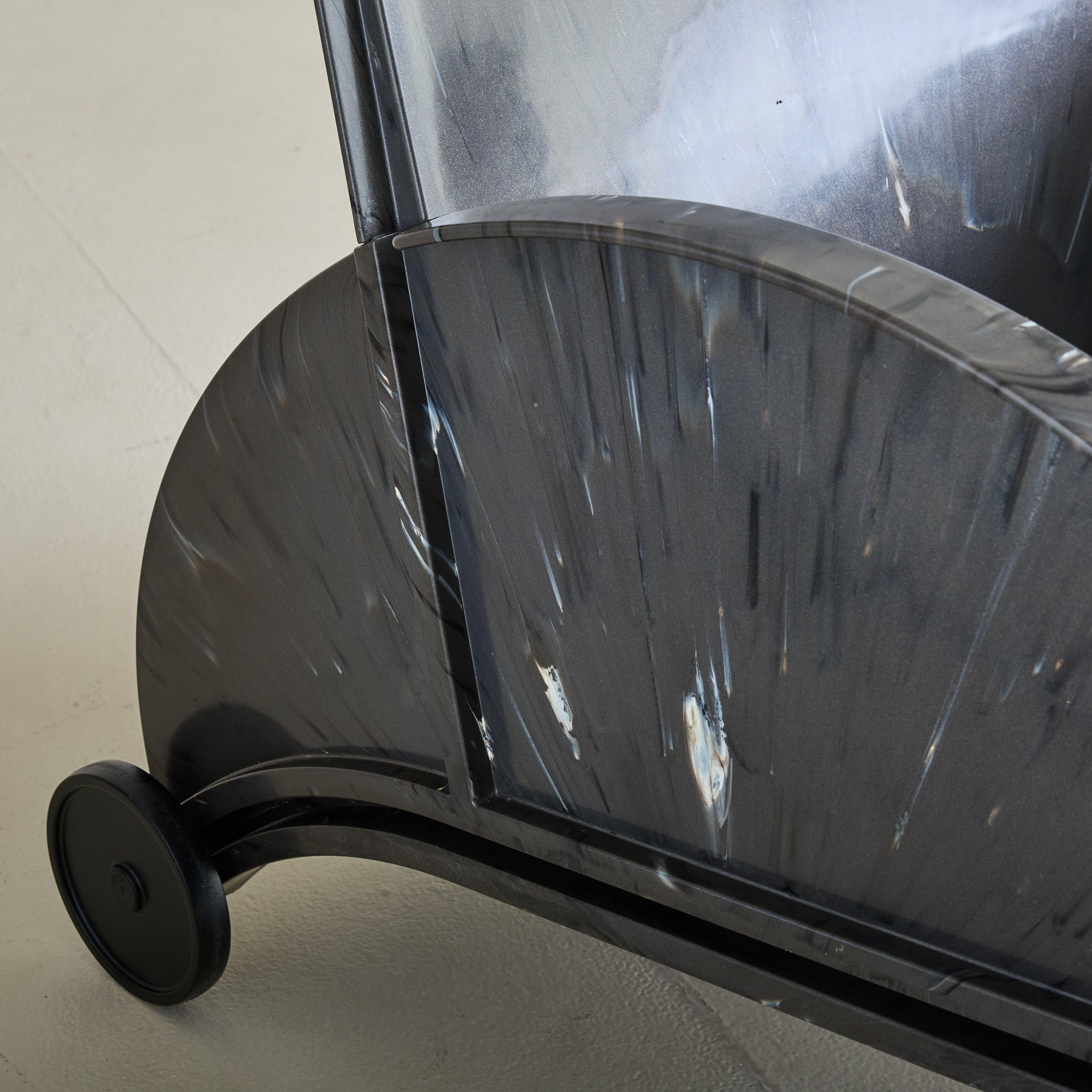 Chaise longue italienne noire '4814' par Anna Castelli Ferrieri pour Kartell, 1988 en vente 2