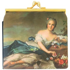 Vintage Italian Coin Change Purse Money Bill Wallet 18th Century Oil Painting Design