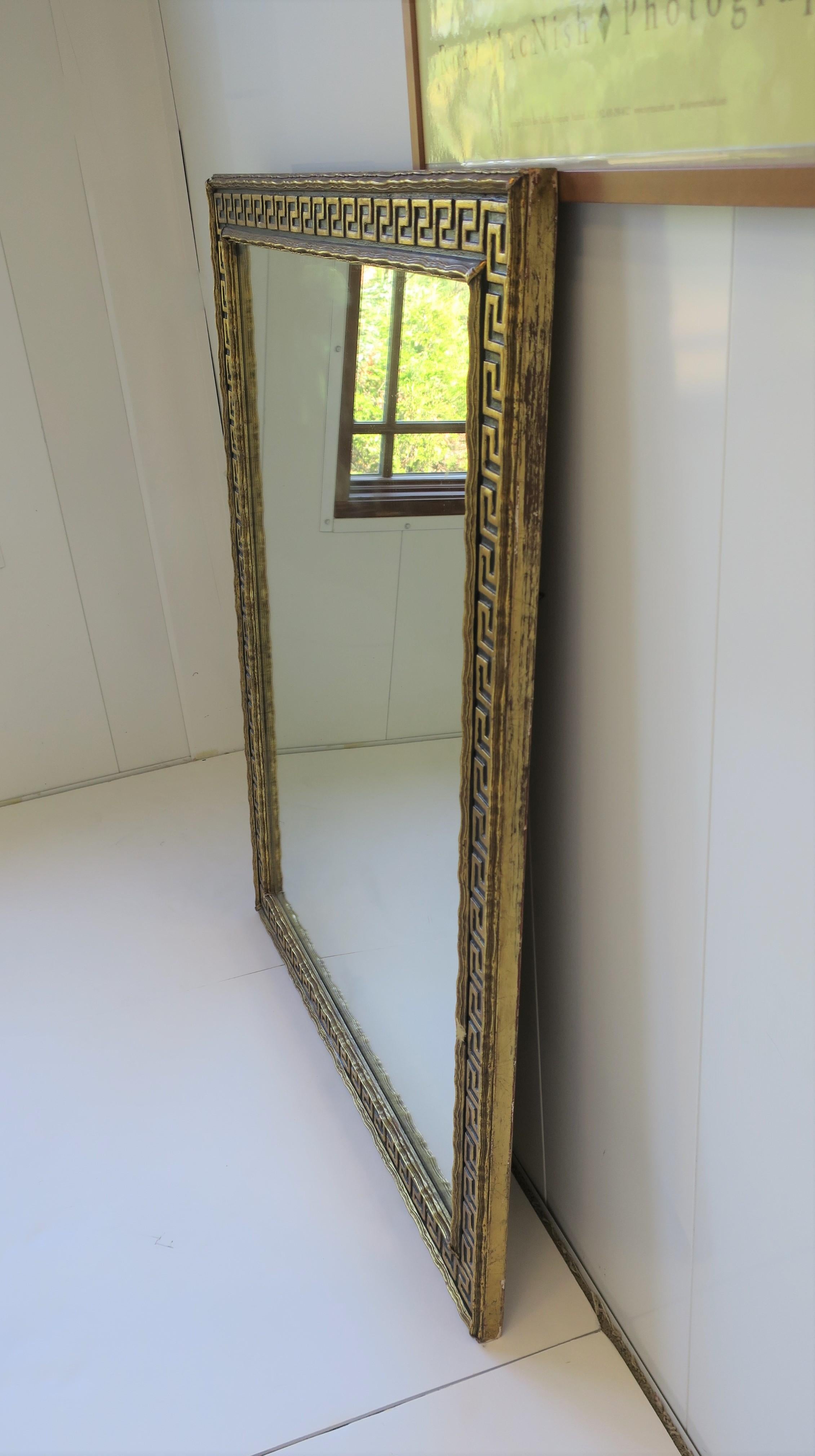 Italian Black and Gold Giltwood Mirror with Greek-Key Design 2
