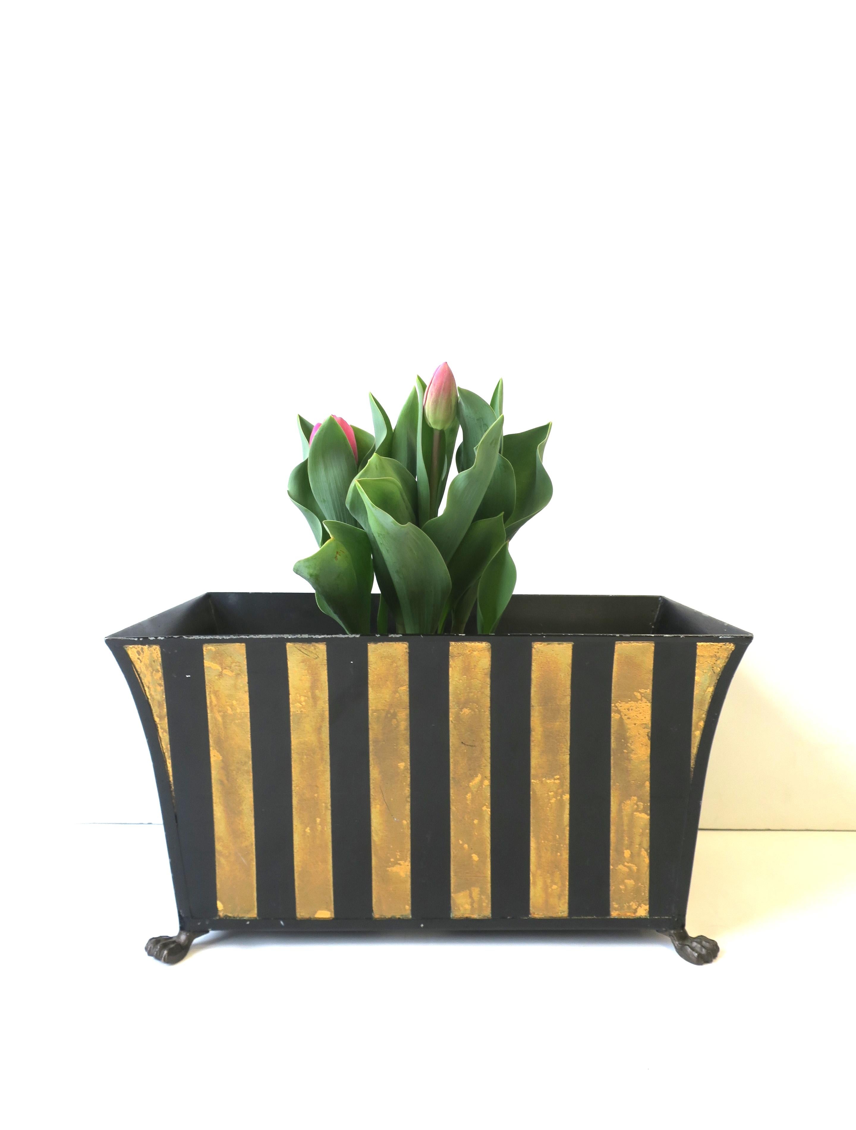 black and gold planter