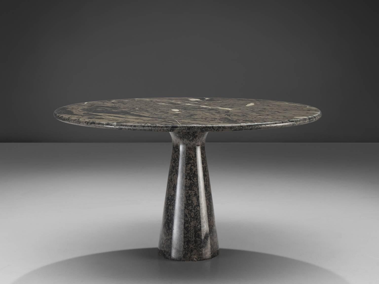 Post-Modern Italian Black and Grey Marble Centre Table