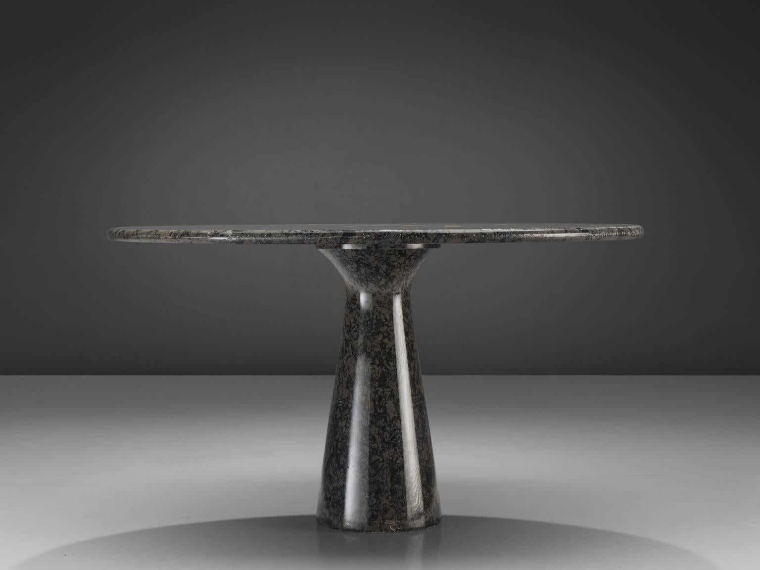 Italian Black and Grey Marble Centre Table In Good Condition In Waalwijk, NL