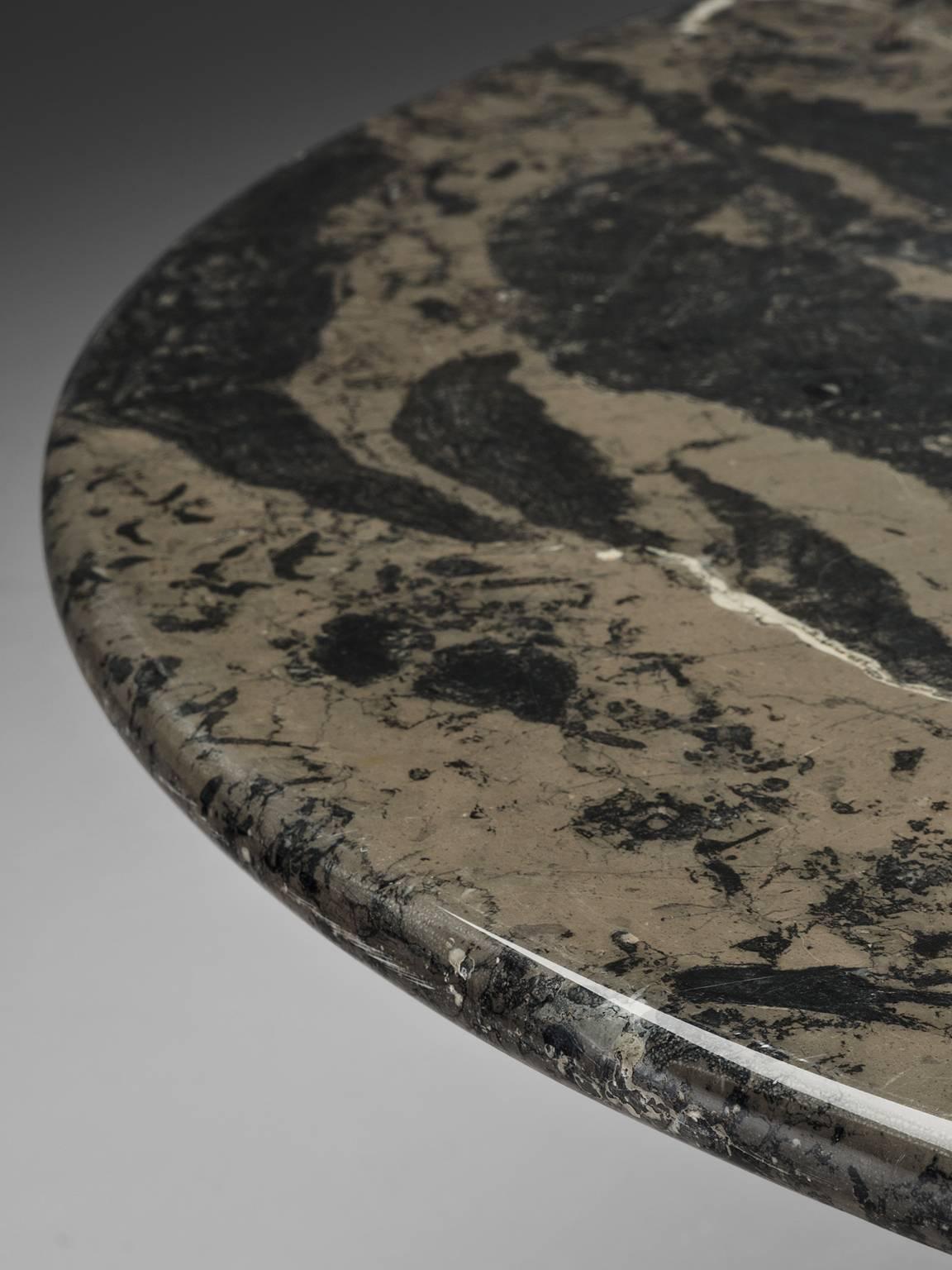 Late 20th Century Italian Black and Grey Marble Centre Table