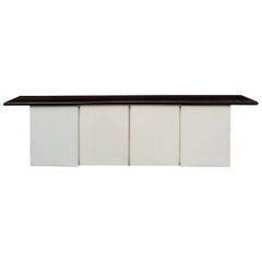 Italian Black and White Lacquered Wood Sideboard, 1970s