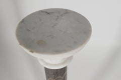 Italian Black and White Marble Pedestal