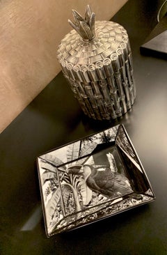Italian Black and White Porcelain Pocket Tray
