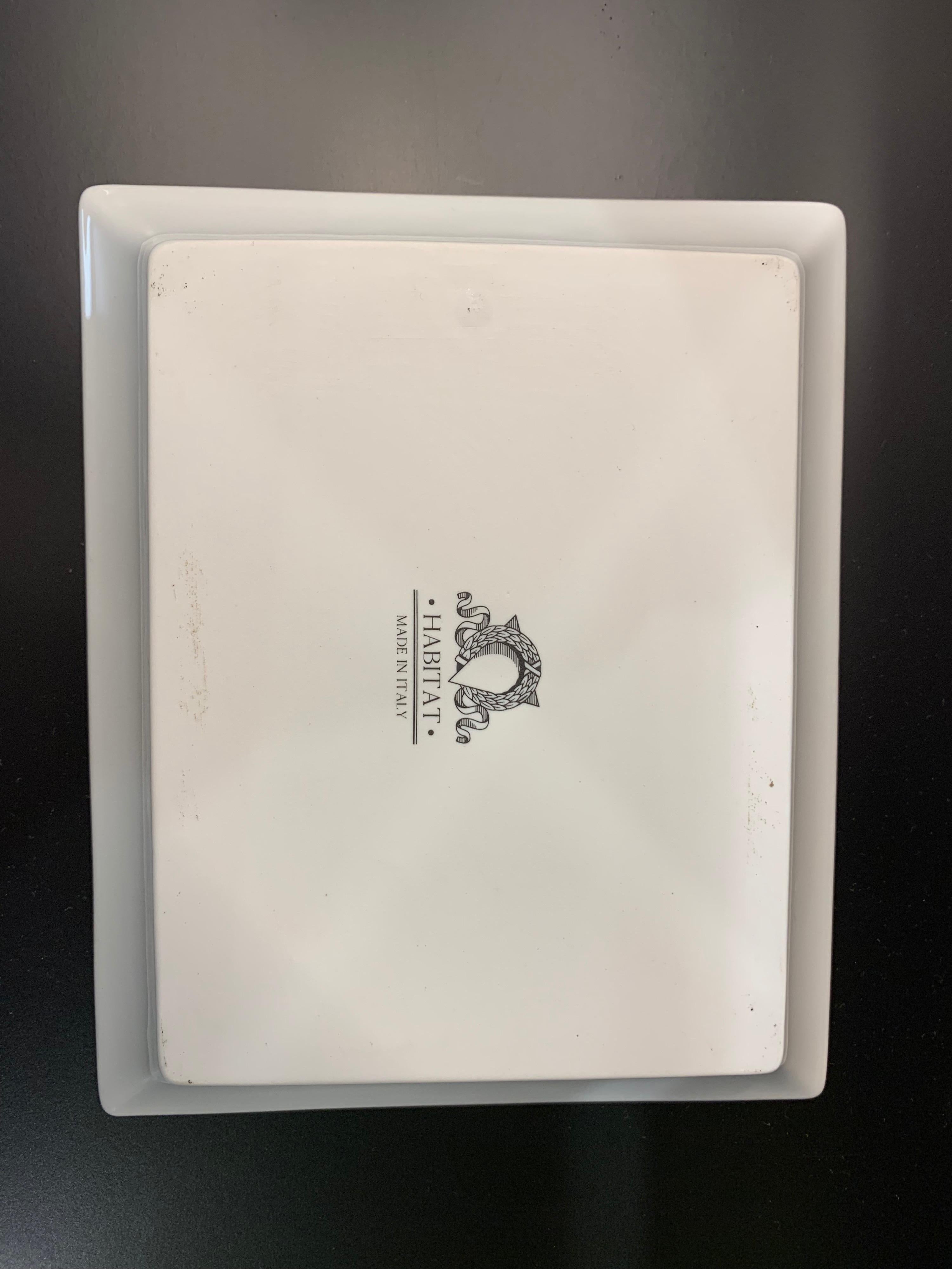 Italian Black and White Rhino Porcelaine Pocket Tray 2